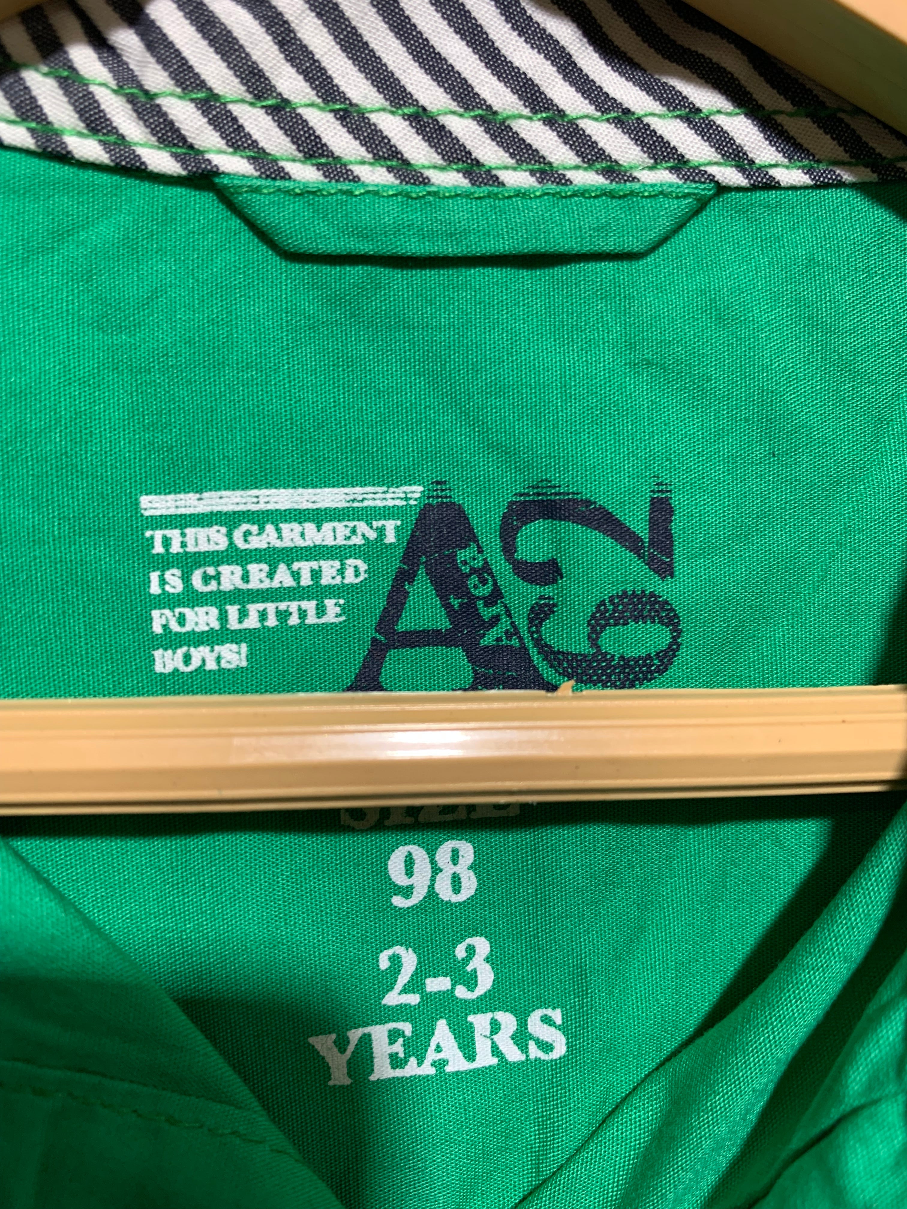 Area 62 Boys Vibrant Green Long-Sleeve Button-Down Shirt - Size 2-3 Years AB1