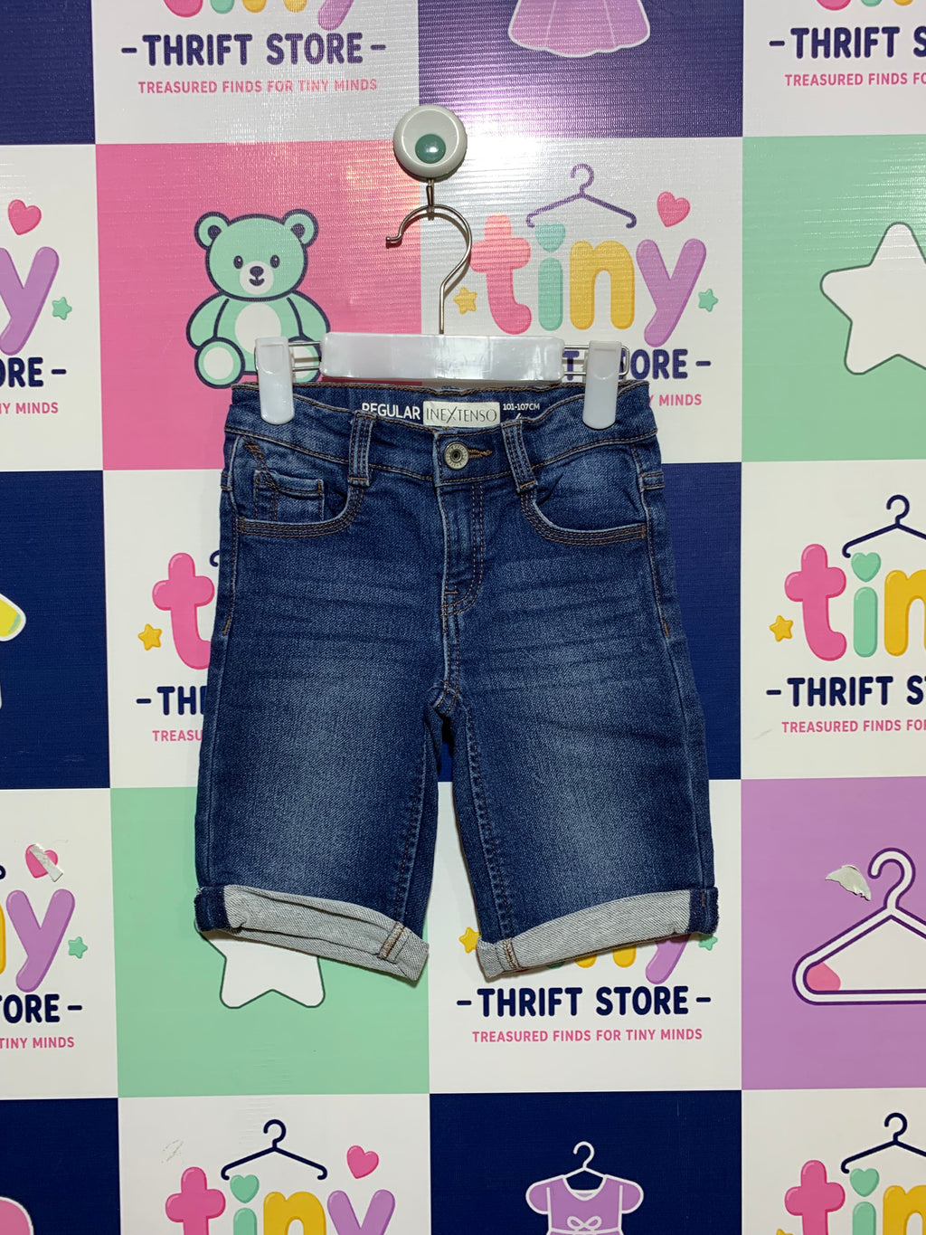 Inextenso Kids Regular Fit Cuffed Denim Shorts - Size 4Y AB1