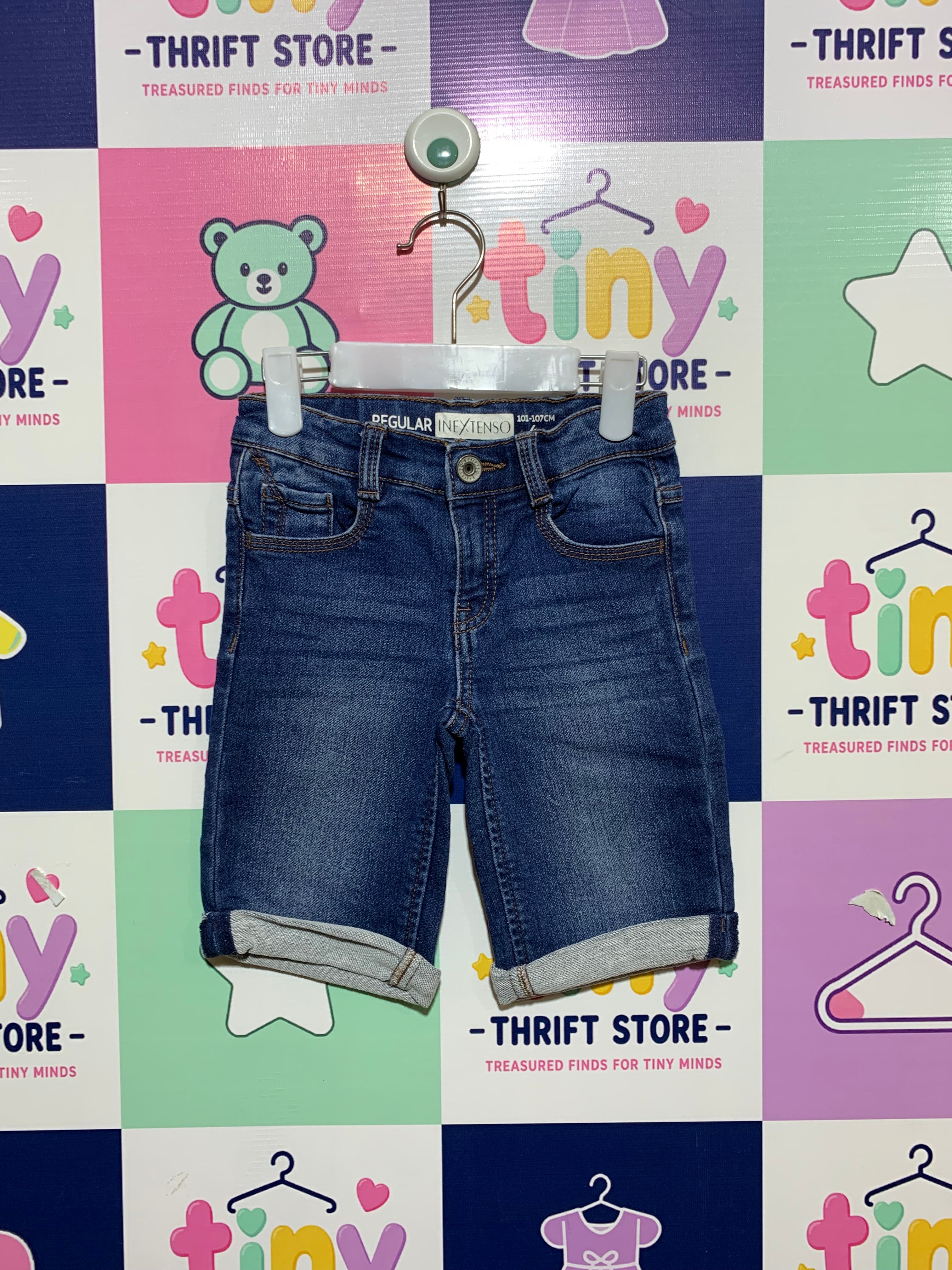 Inextenso Kids Regular Fit Cuffed Denim Shorts - Size 4Y AB1