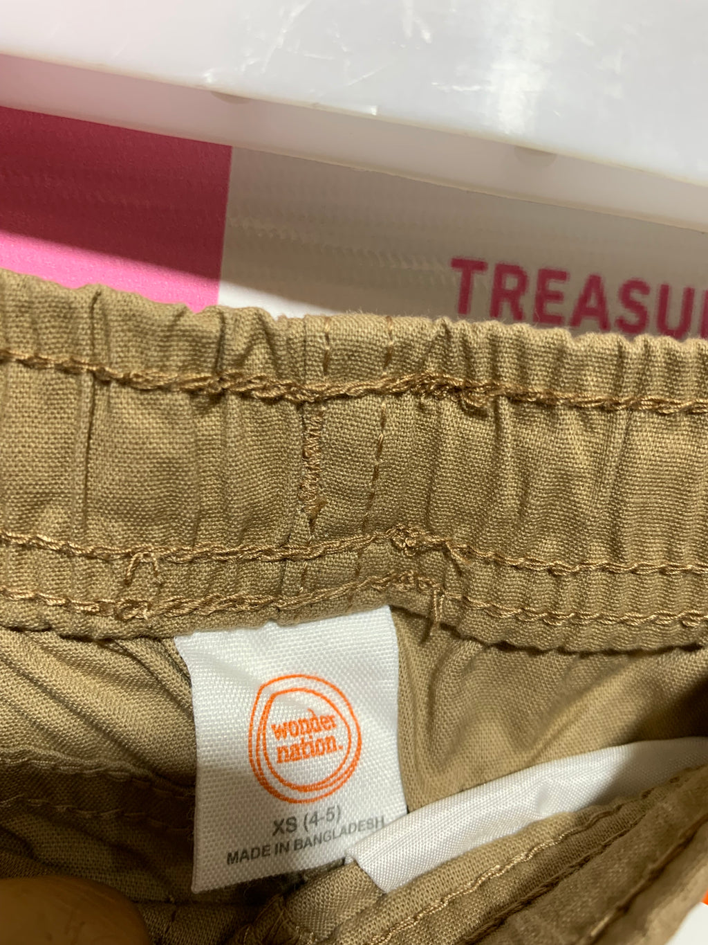 Wonder Nation Boys School Uniform Approved Khaki Shorts - Size 4-5 Years AB1