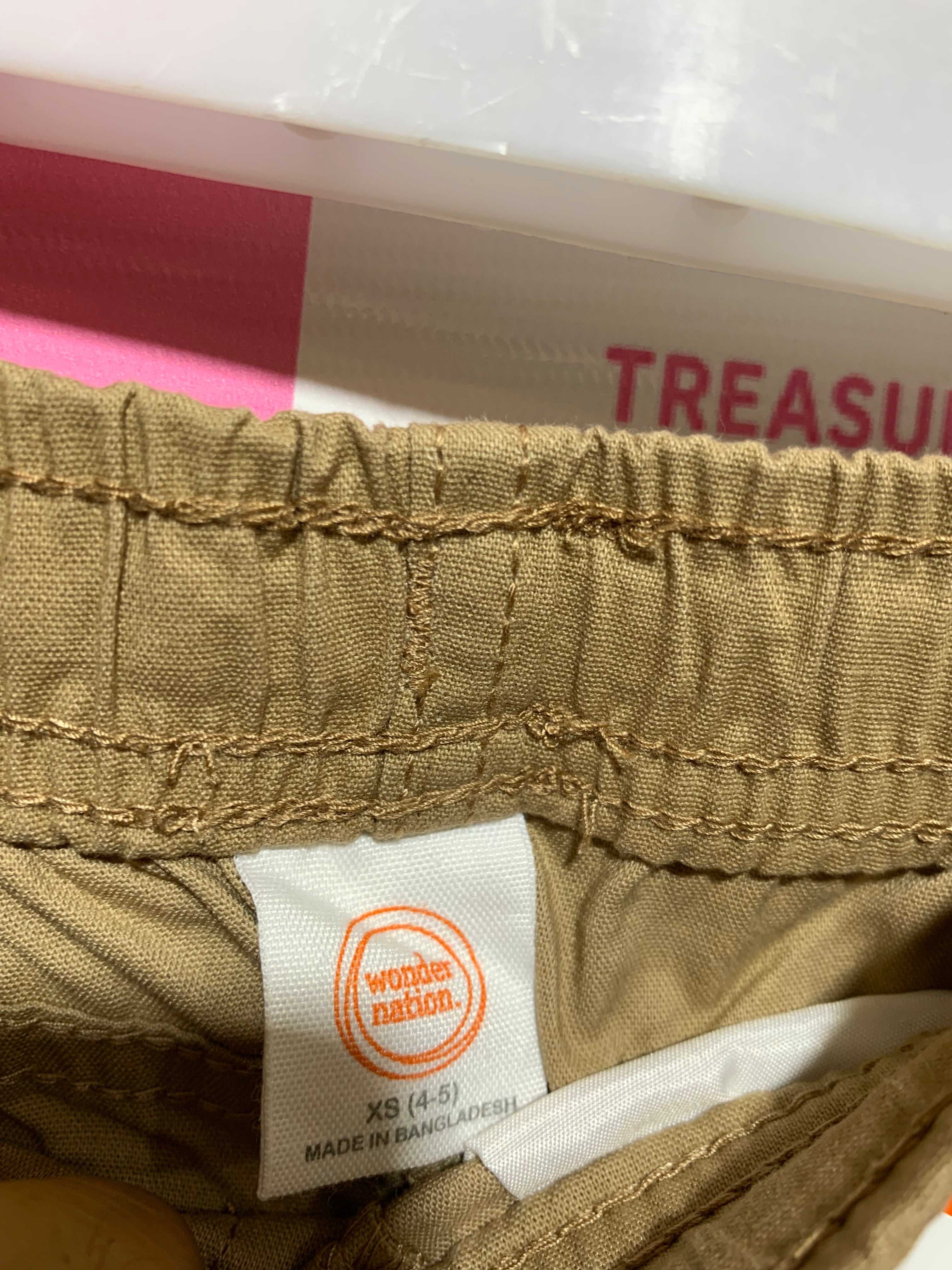 Wonder Nation Boys School Uniform Approved Khaki Shorts - Size 4-5 Years AB1