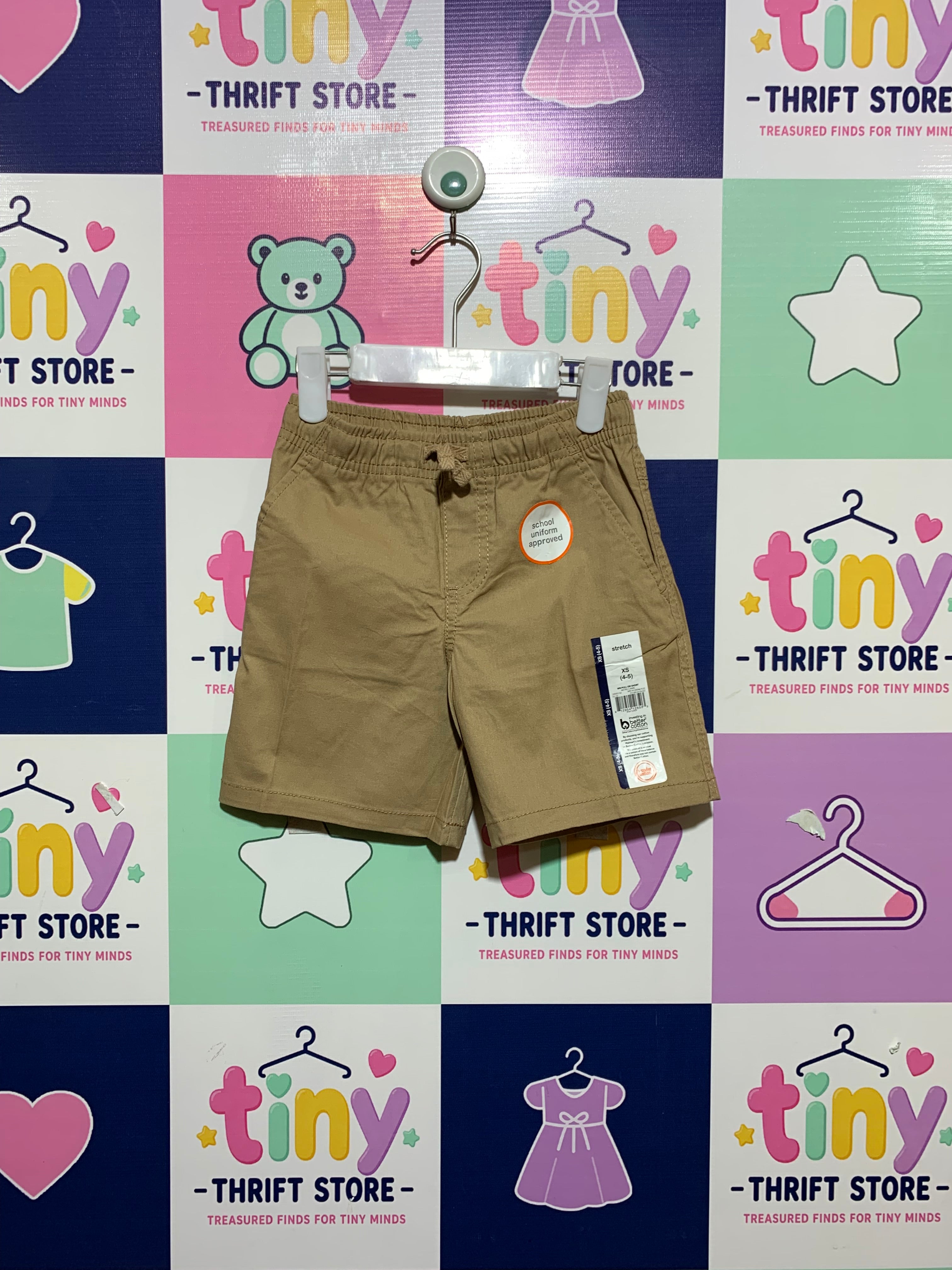 Wonder Nation Boys School Uniform Approved Khaki Shorts - Size 4-5 Years AB1