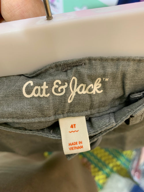 Cat & Jack Boys' Heathered Grey Flat-Front Chino Shorts - Size 4T AB1