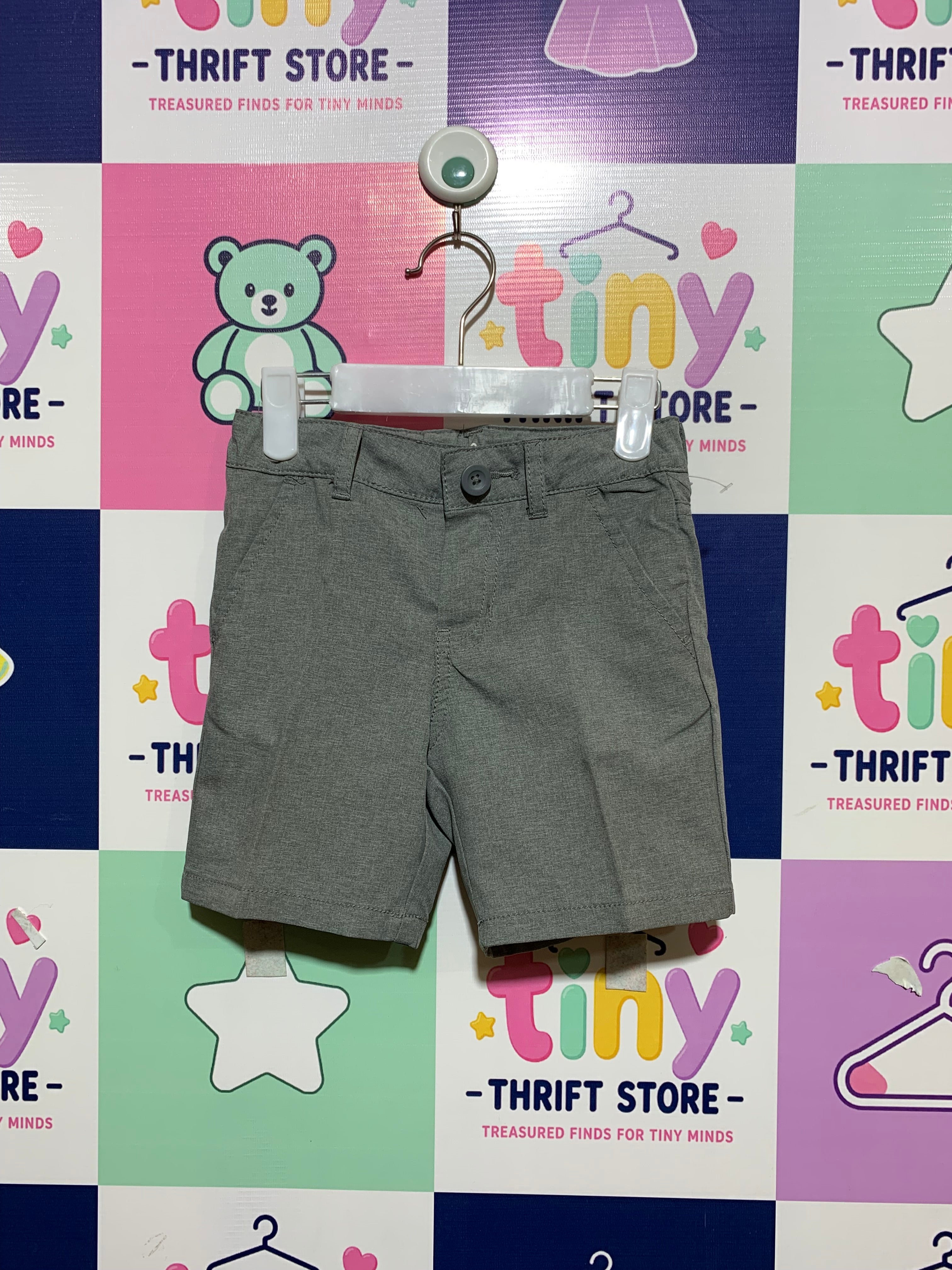 Cat & Jack Boys' Heathered Grey Flat-Front Chino Shorts - Size 4T AB1