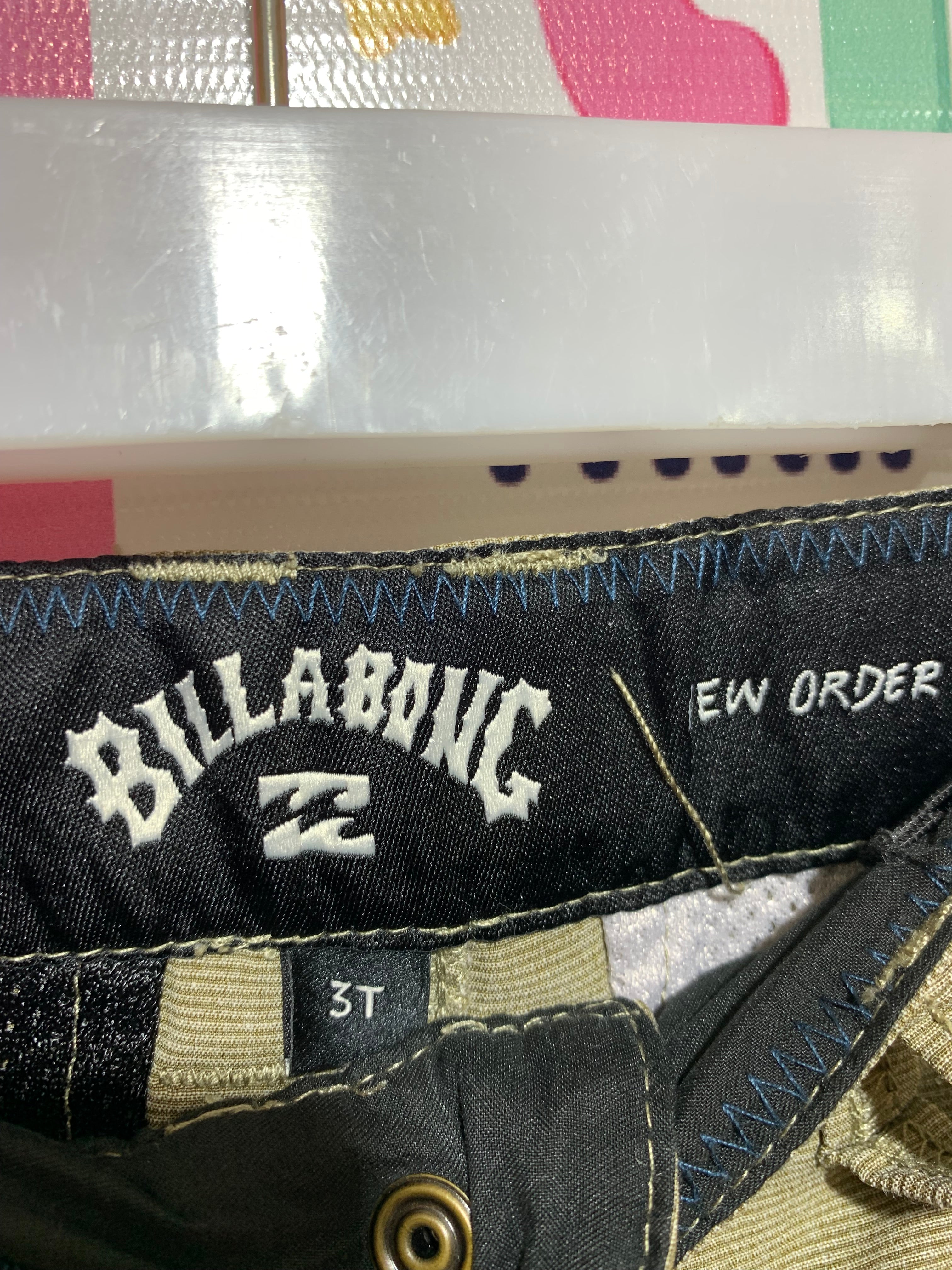 Billabong New Order Boys Khaki Chino Hybrid Shorts - Size 3T AB1