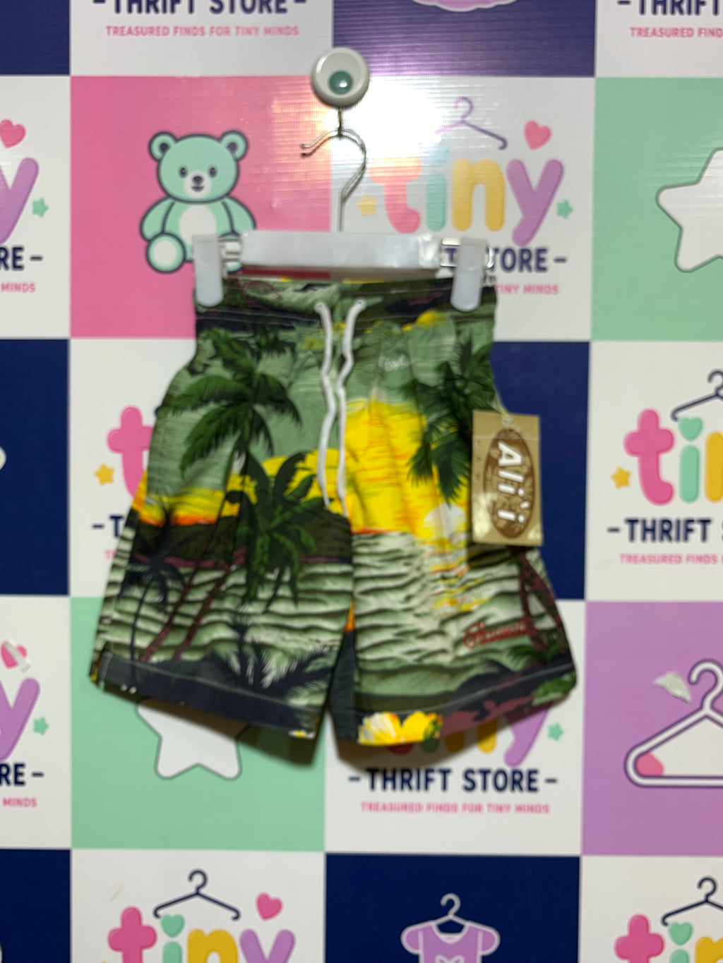 Ali'i Hawaii Boys Tropical Sunset Swim Shorts - Size S (3 to 4 Years) AB1