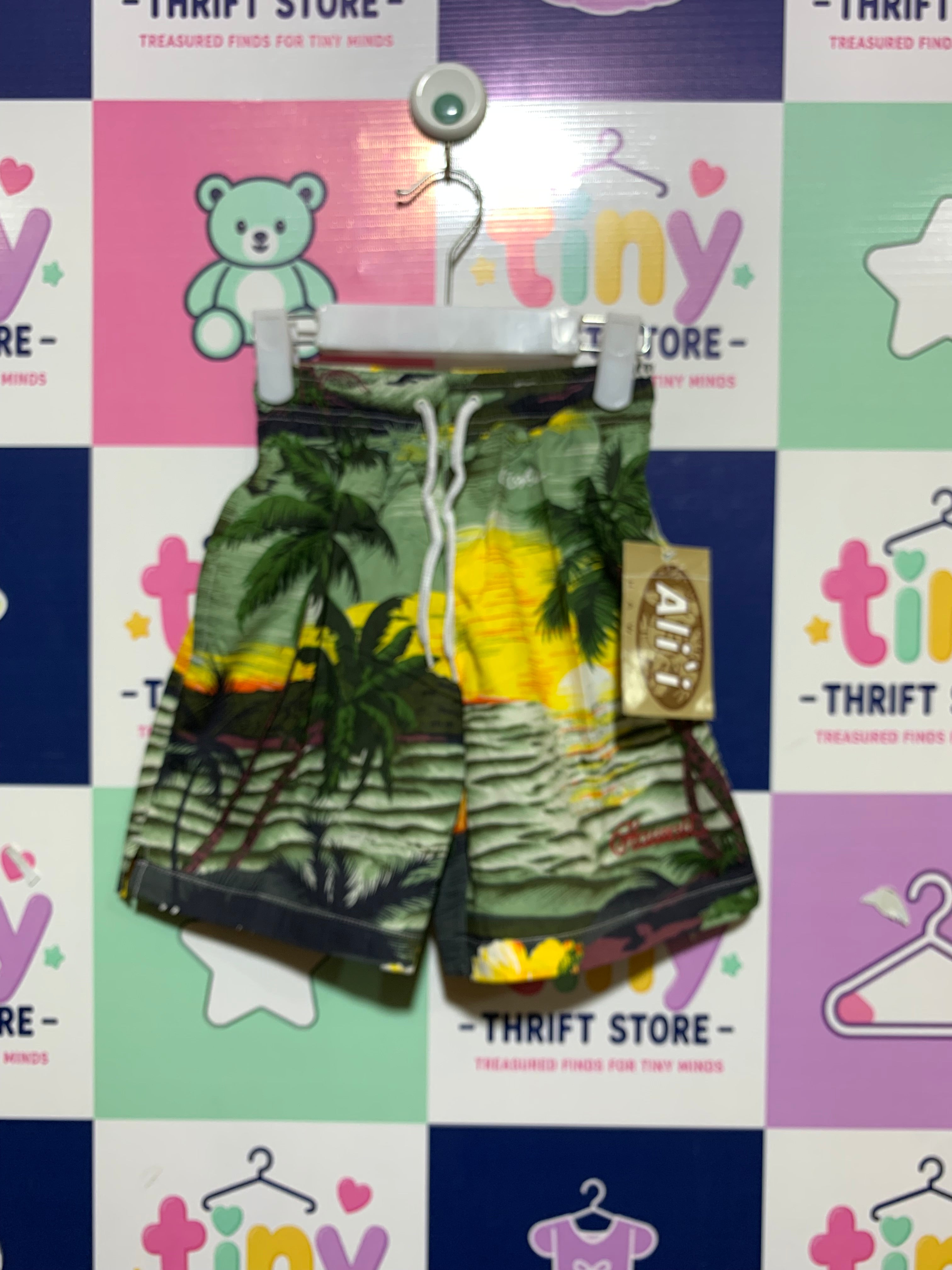 Ali'i Hawaii Boys Tropical Sunset Swim Shorts - Size S (3 to 4 Years) AB1