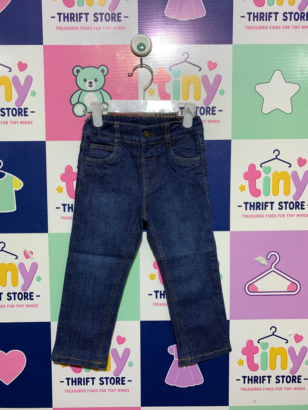 Baby C&A Slim Fit Dark Wash Denim Jeans - Size 2-3 Years AB1
