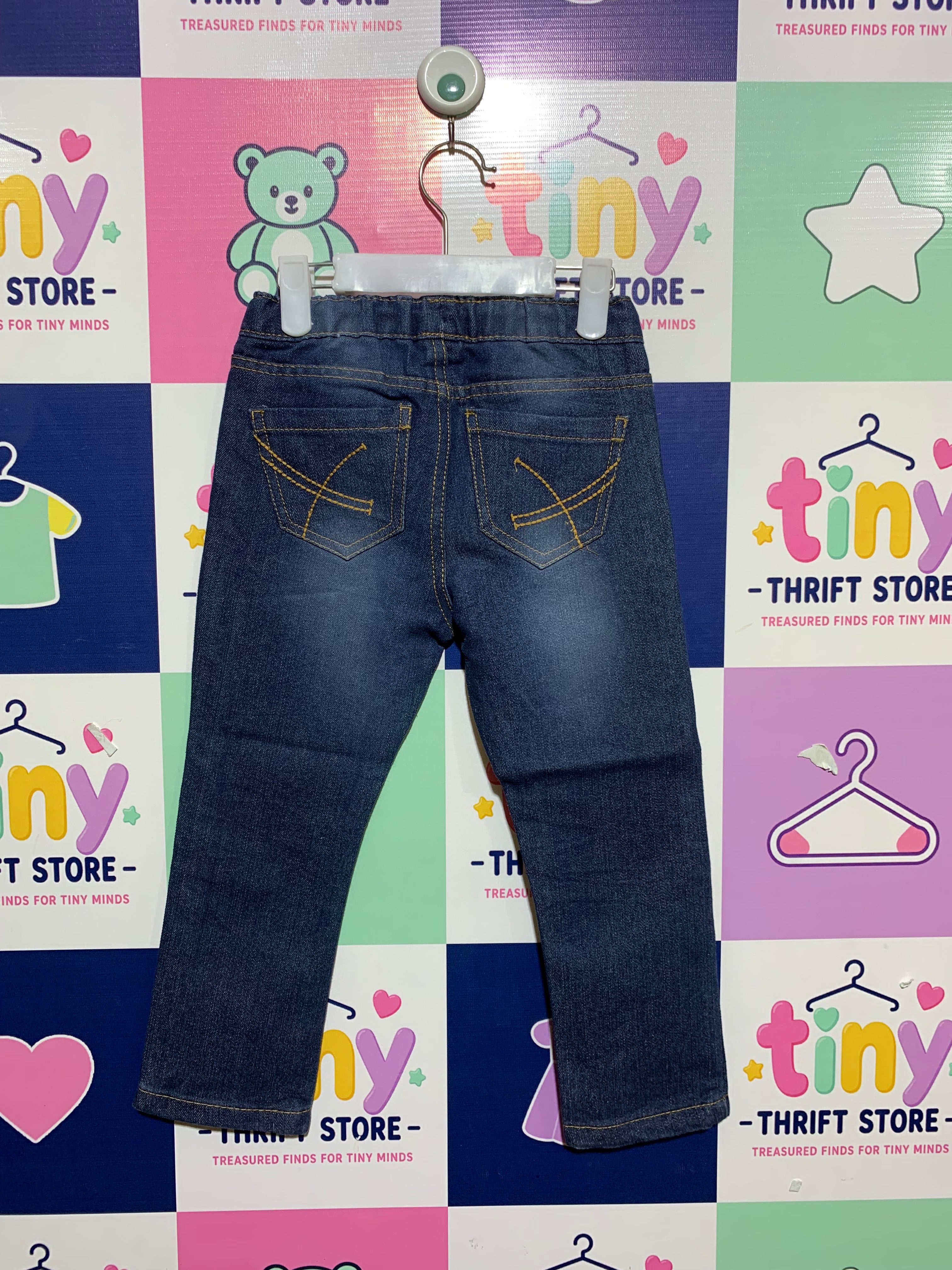 Kiki & Koko Baby Boy Medium Wash Denim Jogger Jeans - Size 2-3 Years AB1