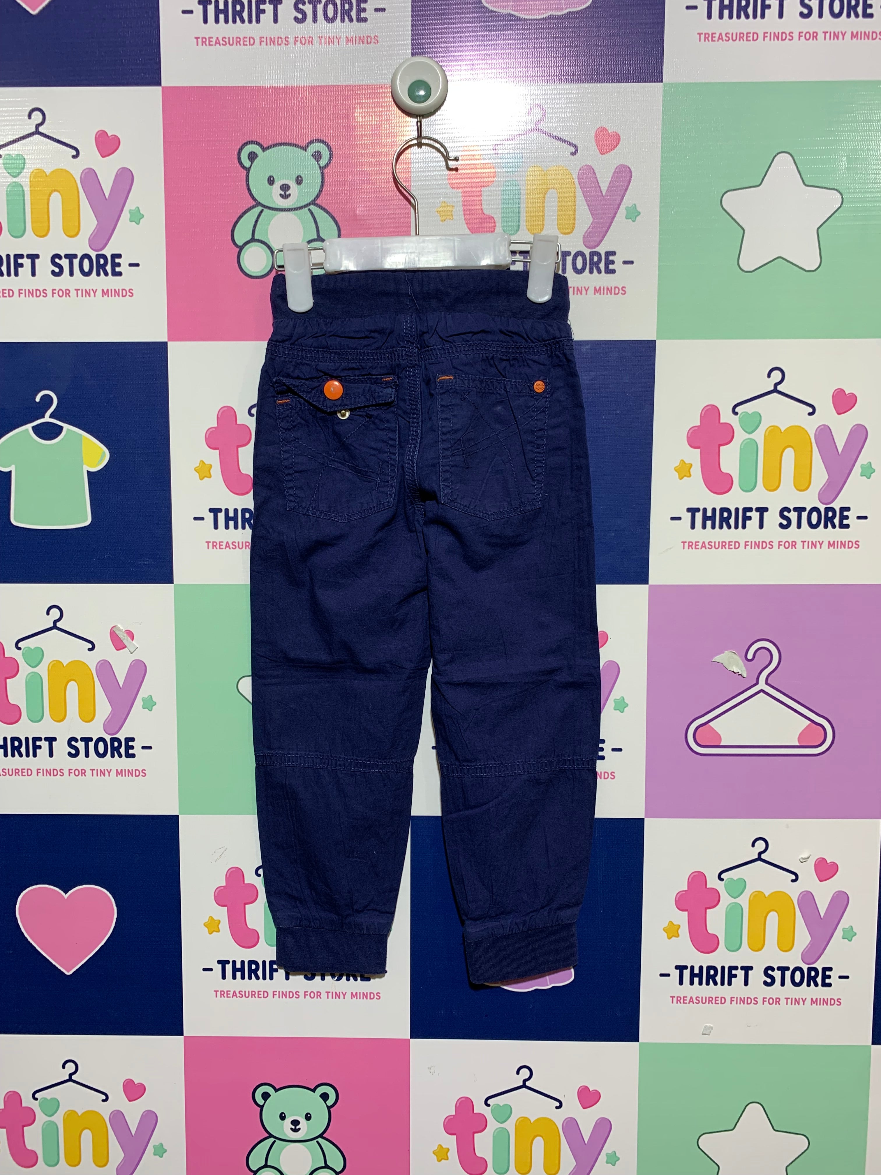 Kiki & Koko Boys' Navy Blue Twill Joggers - Size 2-3 Years AB1