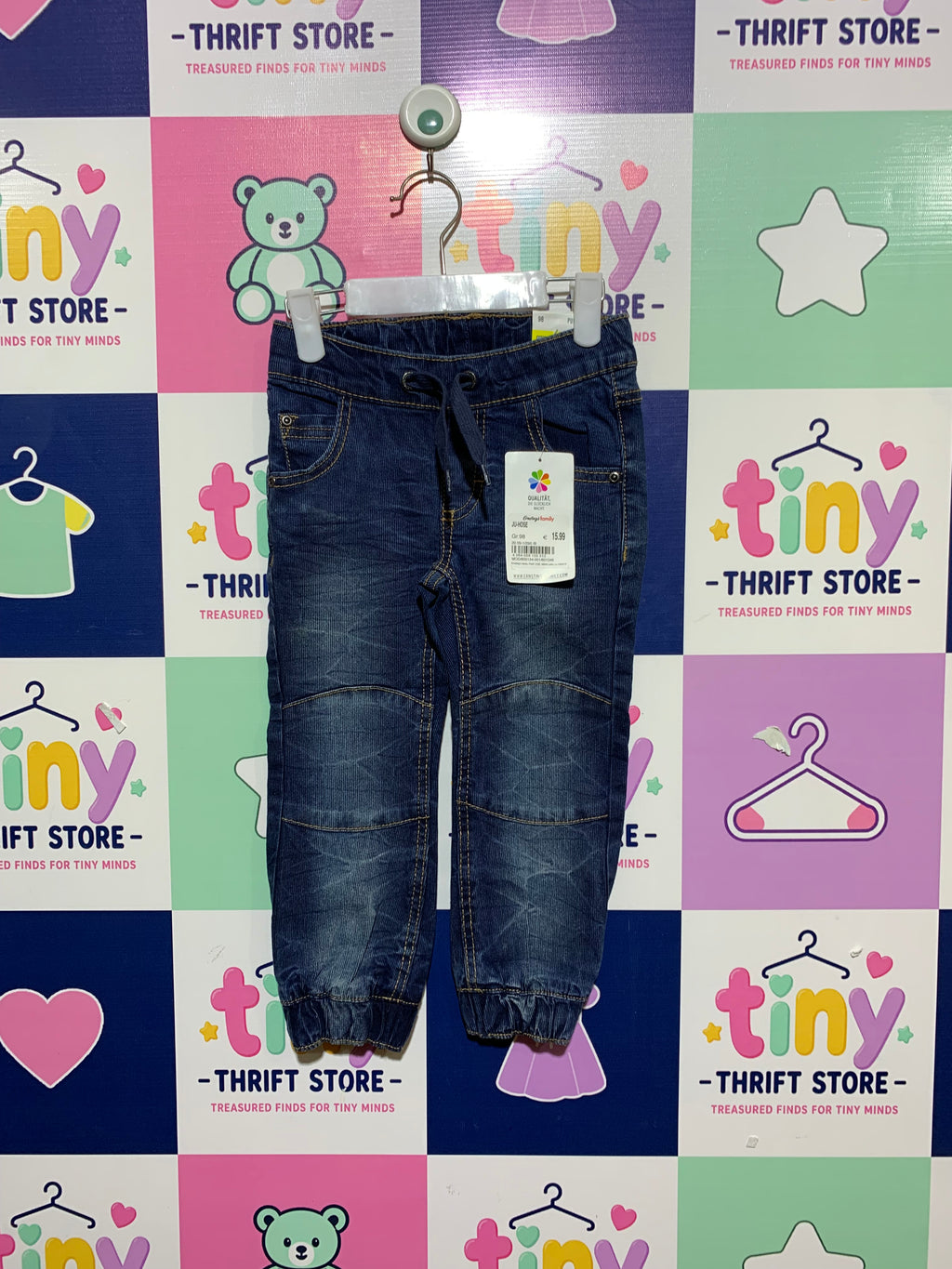Topolino Baby Boys' Ribbed Denim Jogger Jeans - Size 2-3 Years AB1