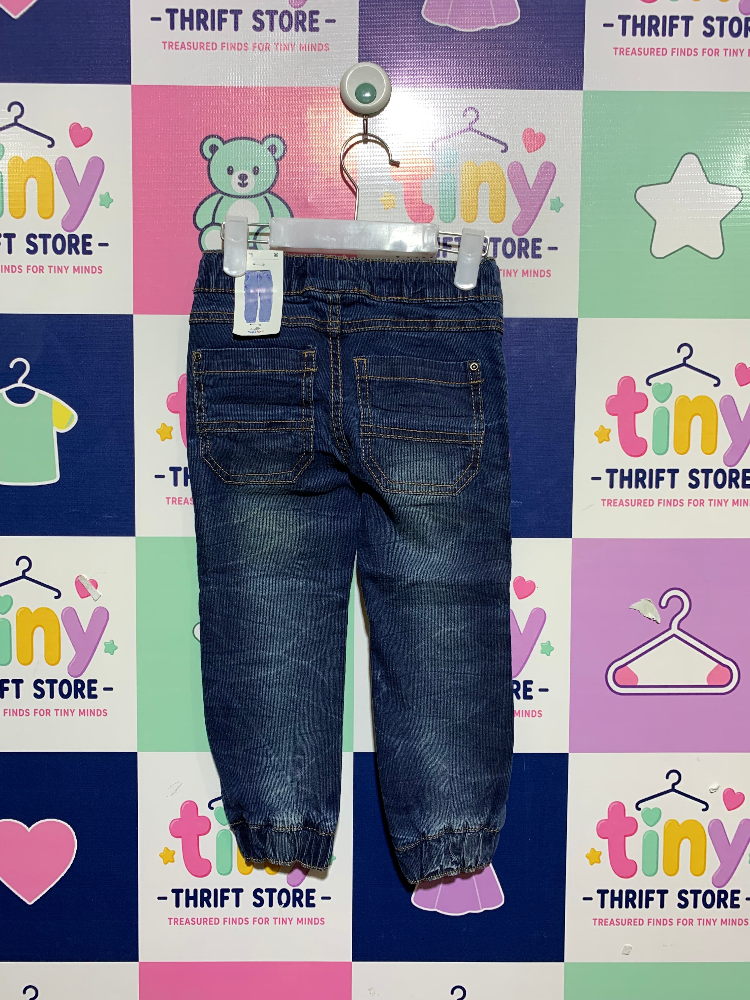 Topolino Baby Boys' Ribbed Denim Jogger Jeans - Size 2-3 Years AB1