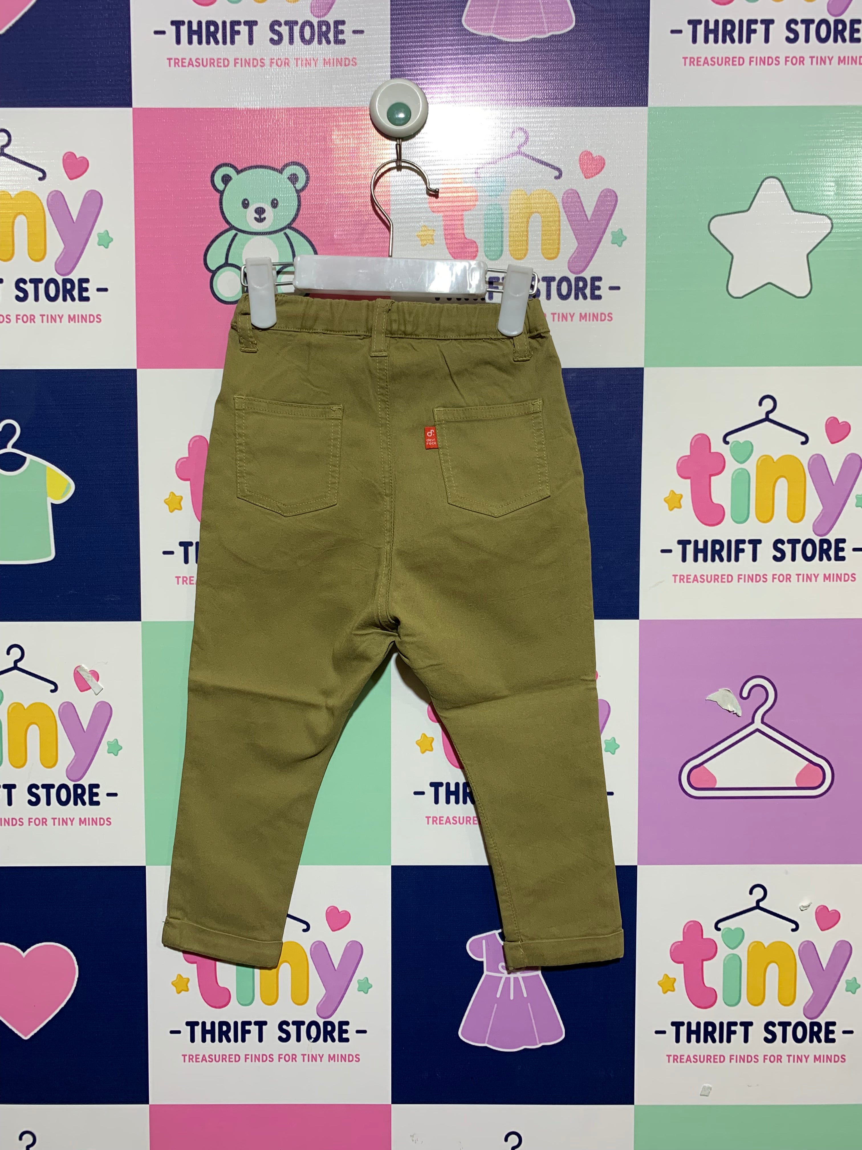 Toddler Boys' Olive Green Stretch Twill Chino Trousers - Size 2-3 Years AB1