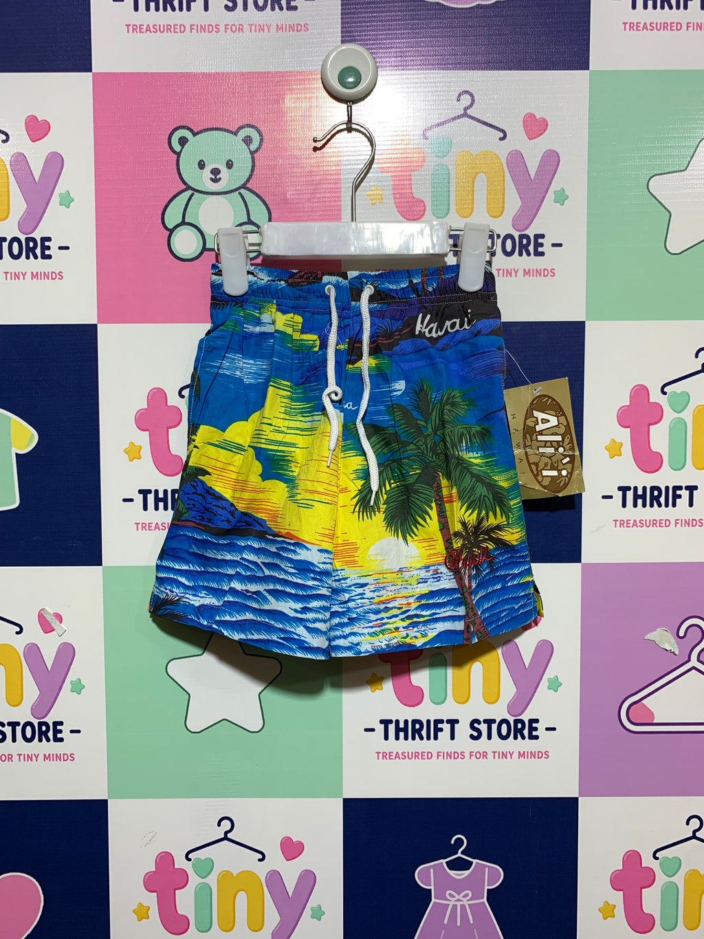 Ali'i Hawaii Boys Tropical Island Sunset Swim Shorts - Size XS AB1