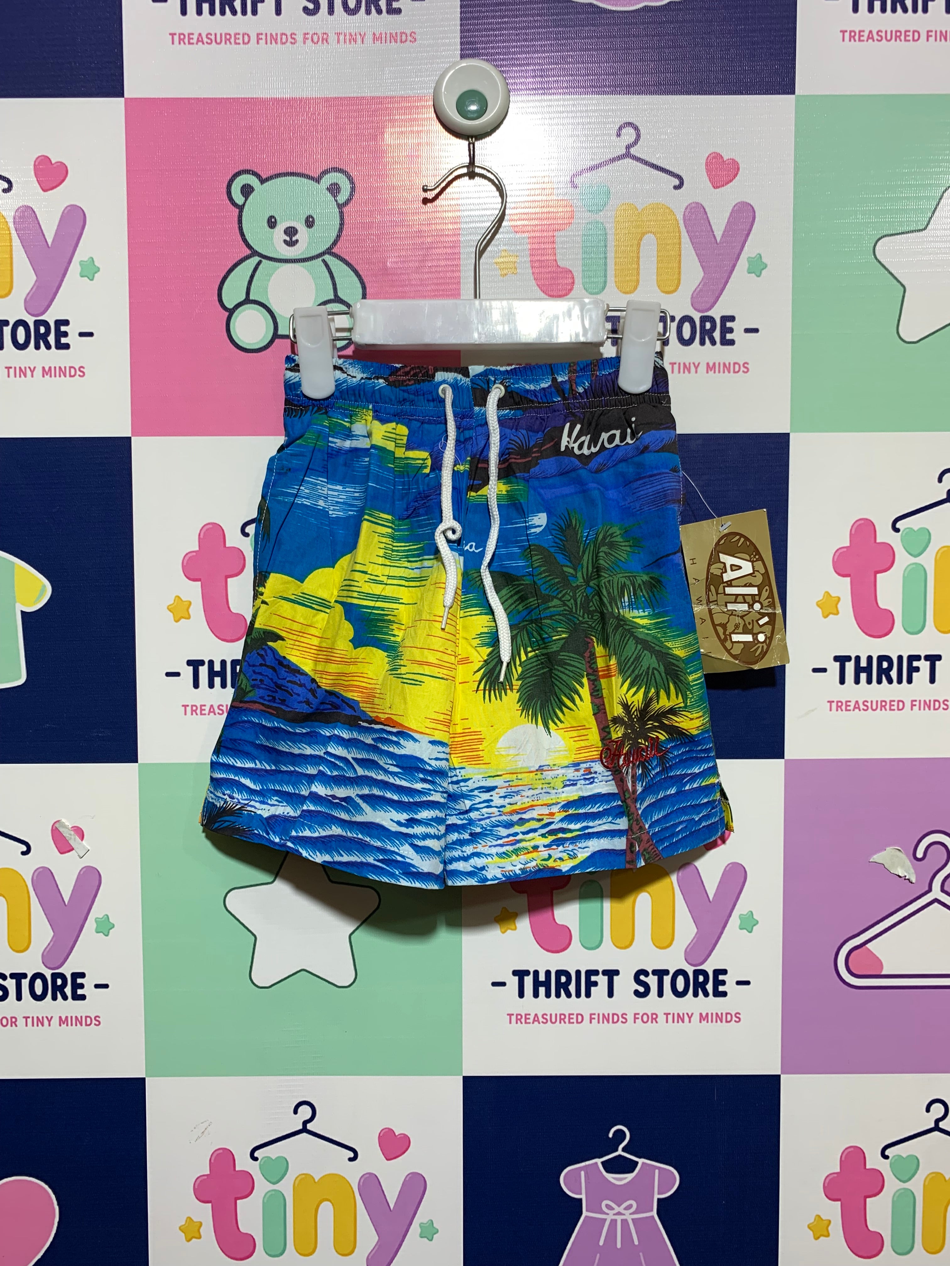 Ali'i Hawaii Boys Tropical Island Sunset Swim Shorts - Size XS AB1