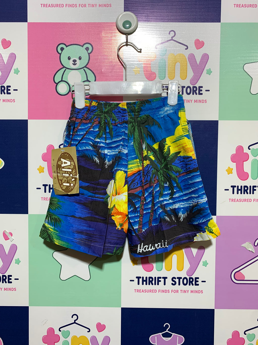 Ali'i Hawaii Boys Tropical Island Sunset Swim Shorts - Size XS AB1