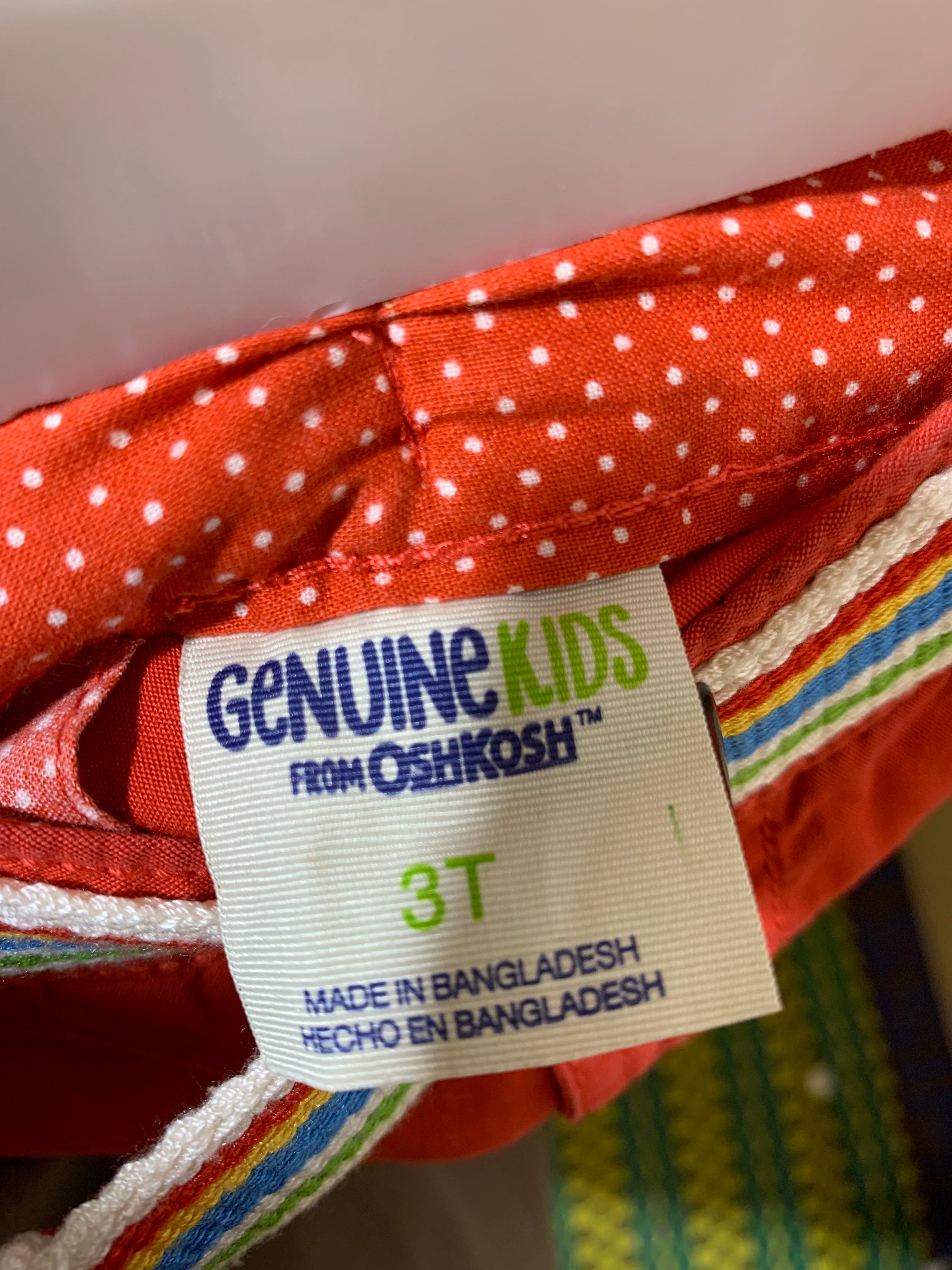 Genuine Kids from OshKosh Toddler Girls' Red Stretch Chino Pants with Rainbow Belt - Size 3T AB1