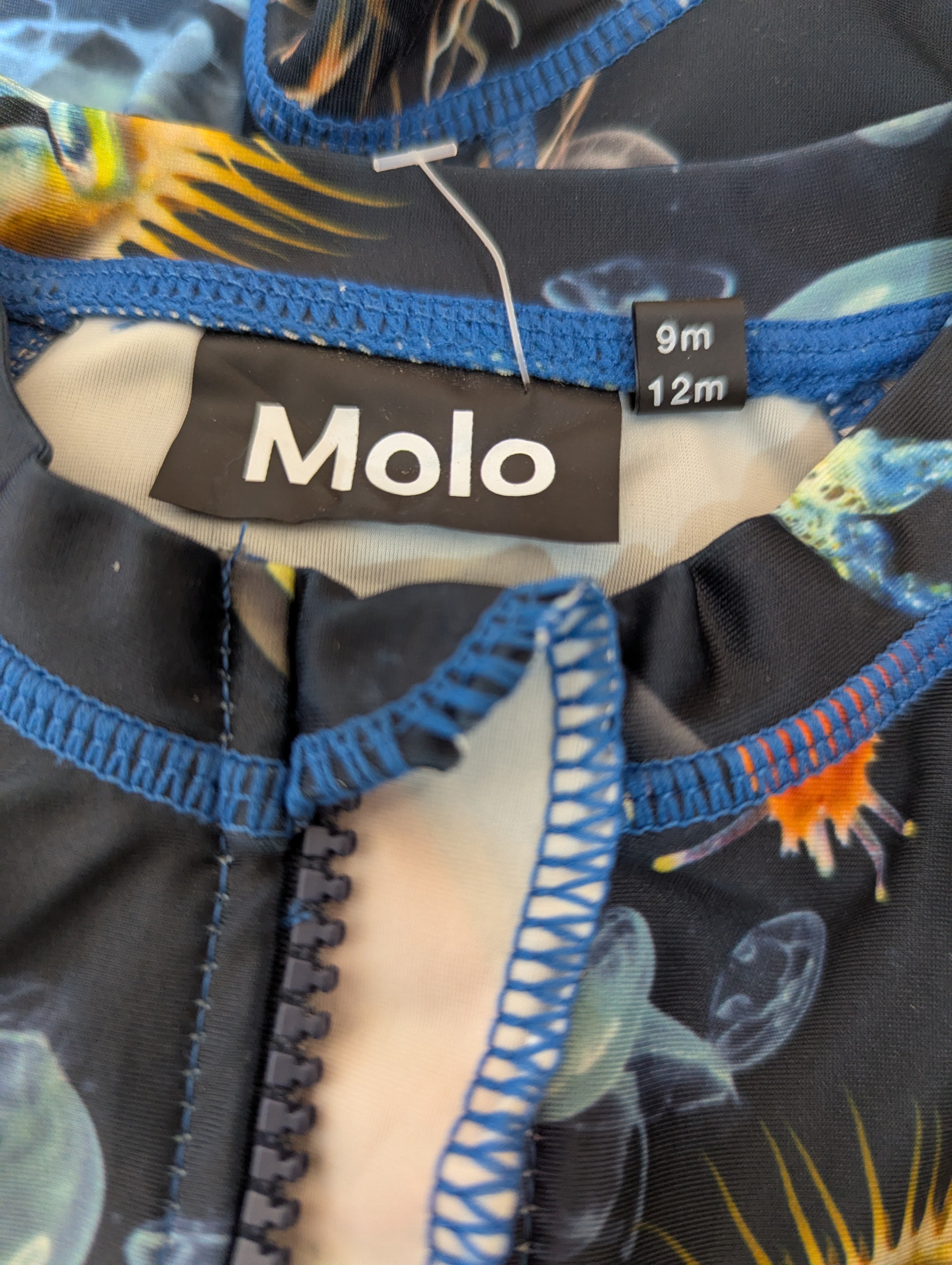 Molo Infant Boys "Deep Ocean Jellyfish" One-Piece Rash Guard Swimsuit - Size 9-12M AB1