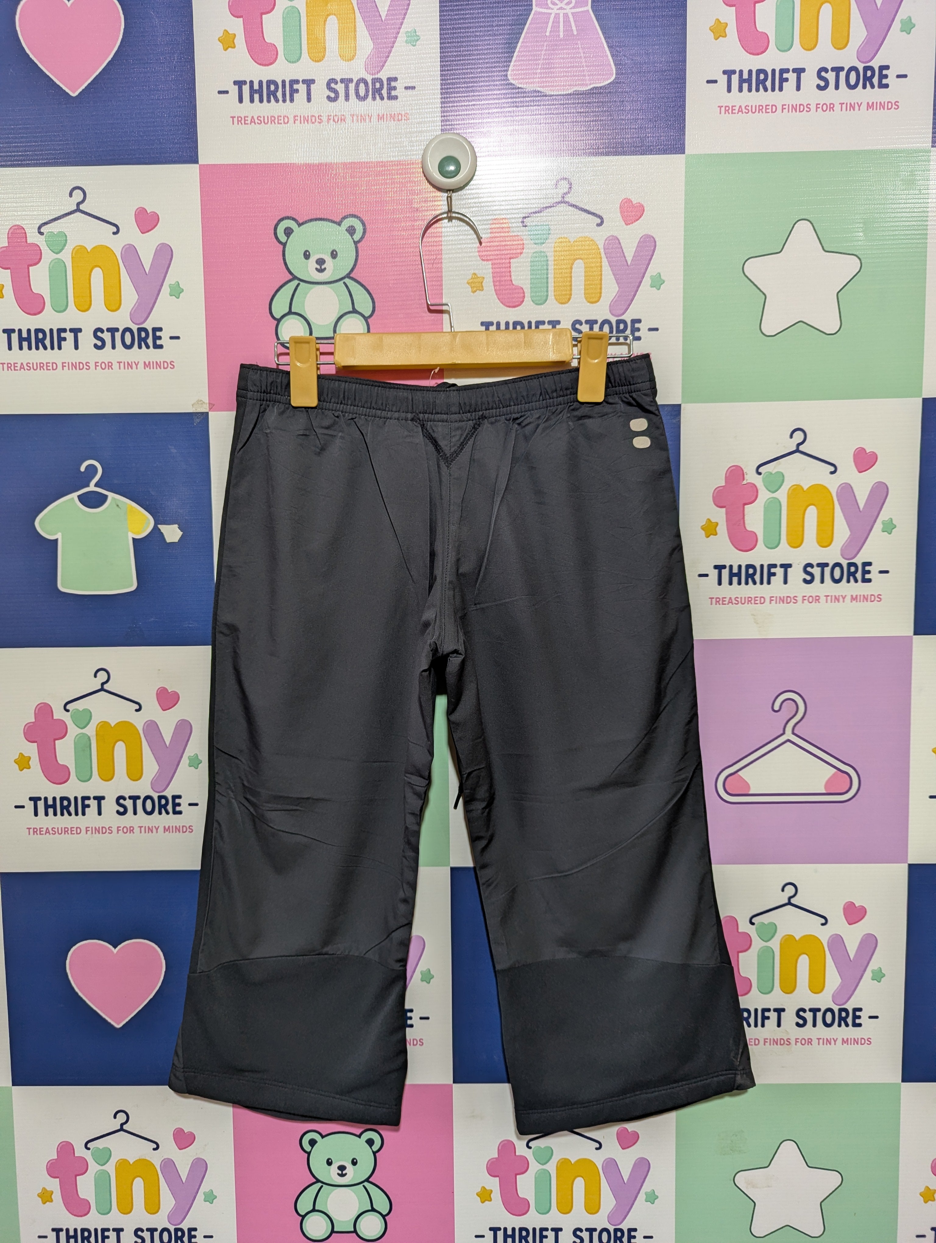 Nike Girls Black Athletic Cropped Track Pants / Capris - Size Estimated Age 13-14 Years (159 CM) AB1