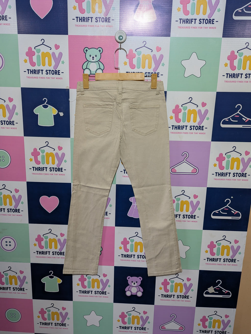 Wonder Nation Boys Beige Khaki "Straight Fit" Twill Pants - Size 14 Estimated 14  Years AB1