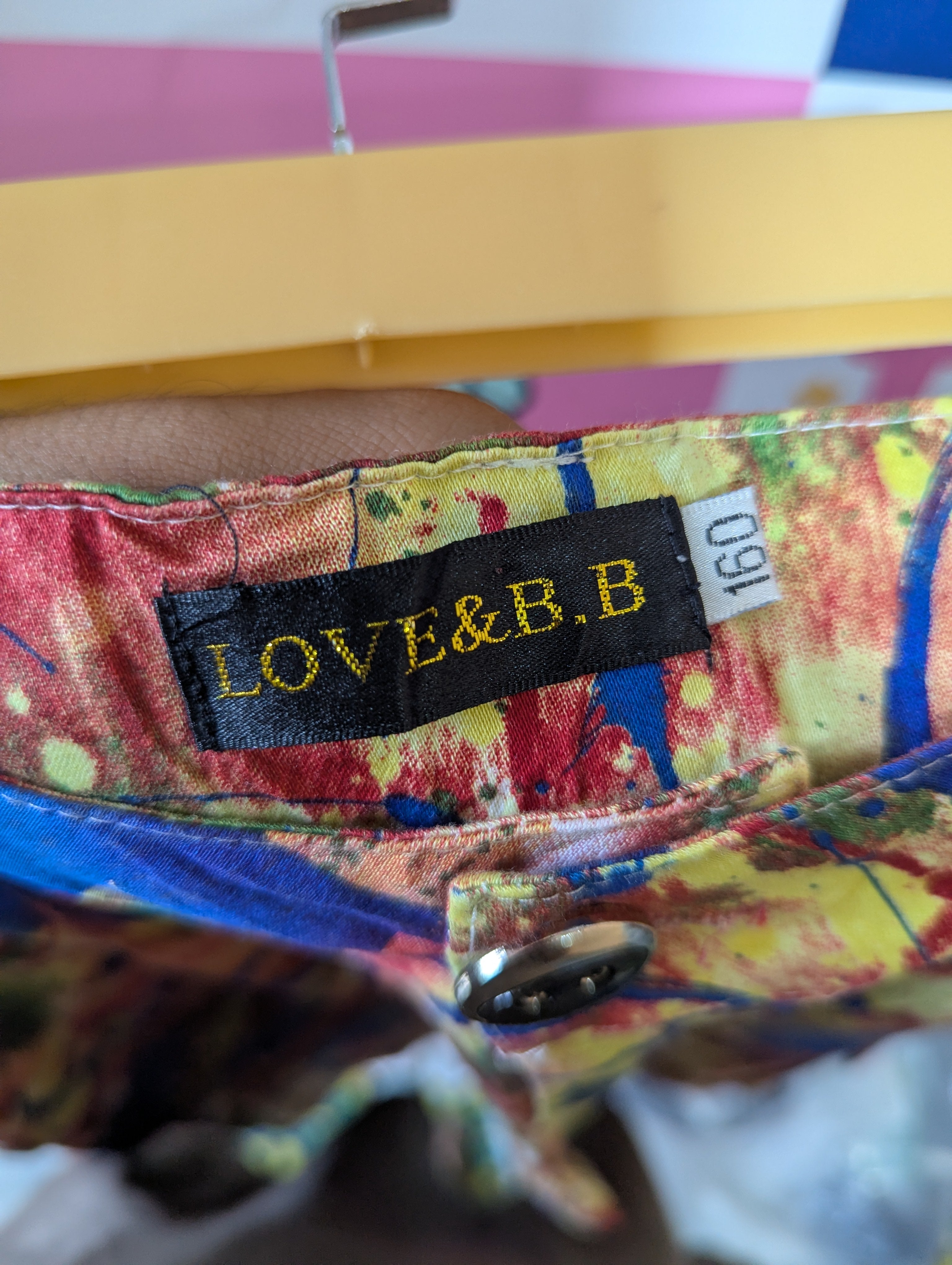 Love & B.B Girls Multicolor Paint Splatter Wide-Leg Cargo Pants - Size 160 Estimated Age 13-14 Years AB1