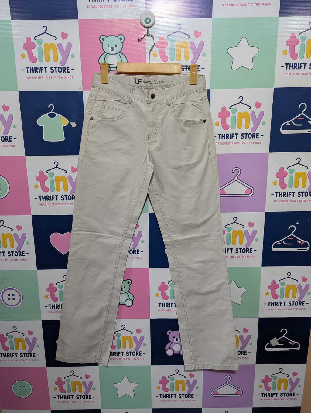 Lemmi Girls Beige Cream "Slim Fit" Casual Cotton Pants - Size 164 Estimated Age 13-14 Years AB1