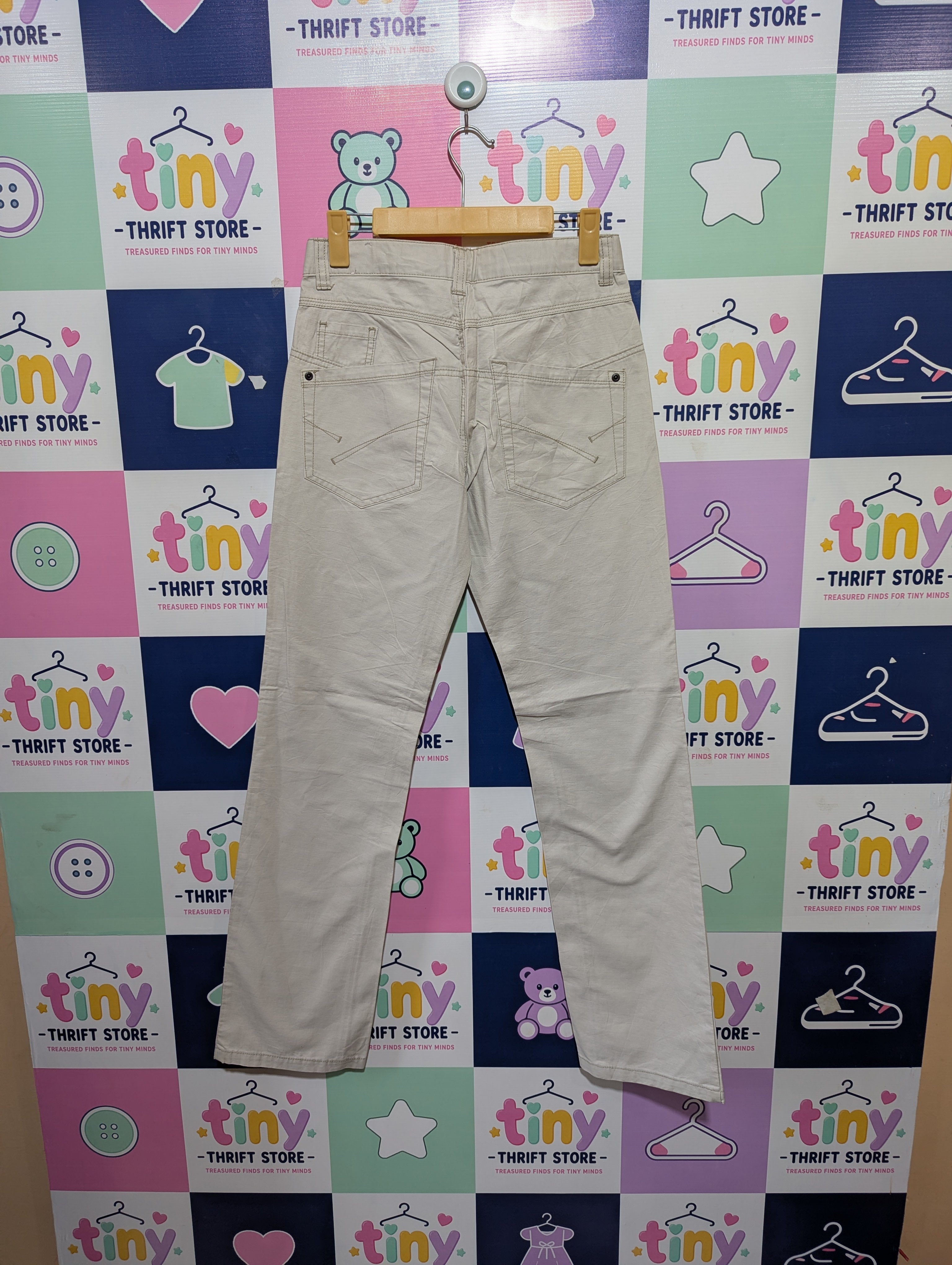 Lemmi Girls Beige Cream "Slim Fit" Casual Cotton Pants - Size 164 Estimated Age 13-14 Years AB1