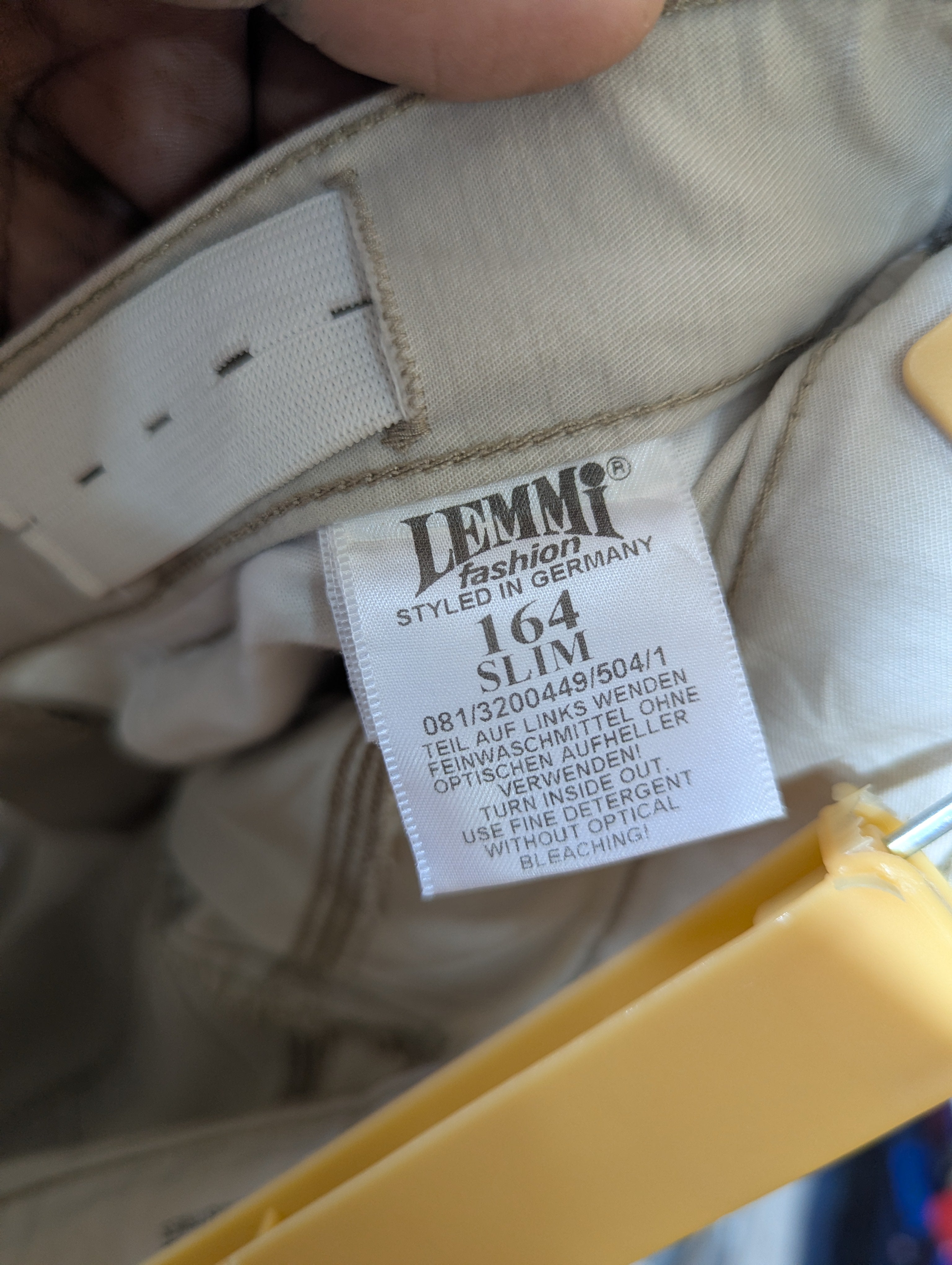 Lemmi Girls Beige Cream "Slim Fit" Casual Cotton Pants - Size 164 Estimated Age 13-14 Years AB1