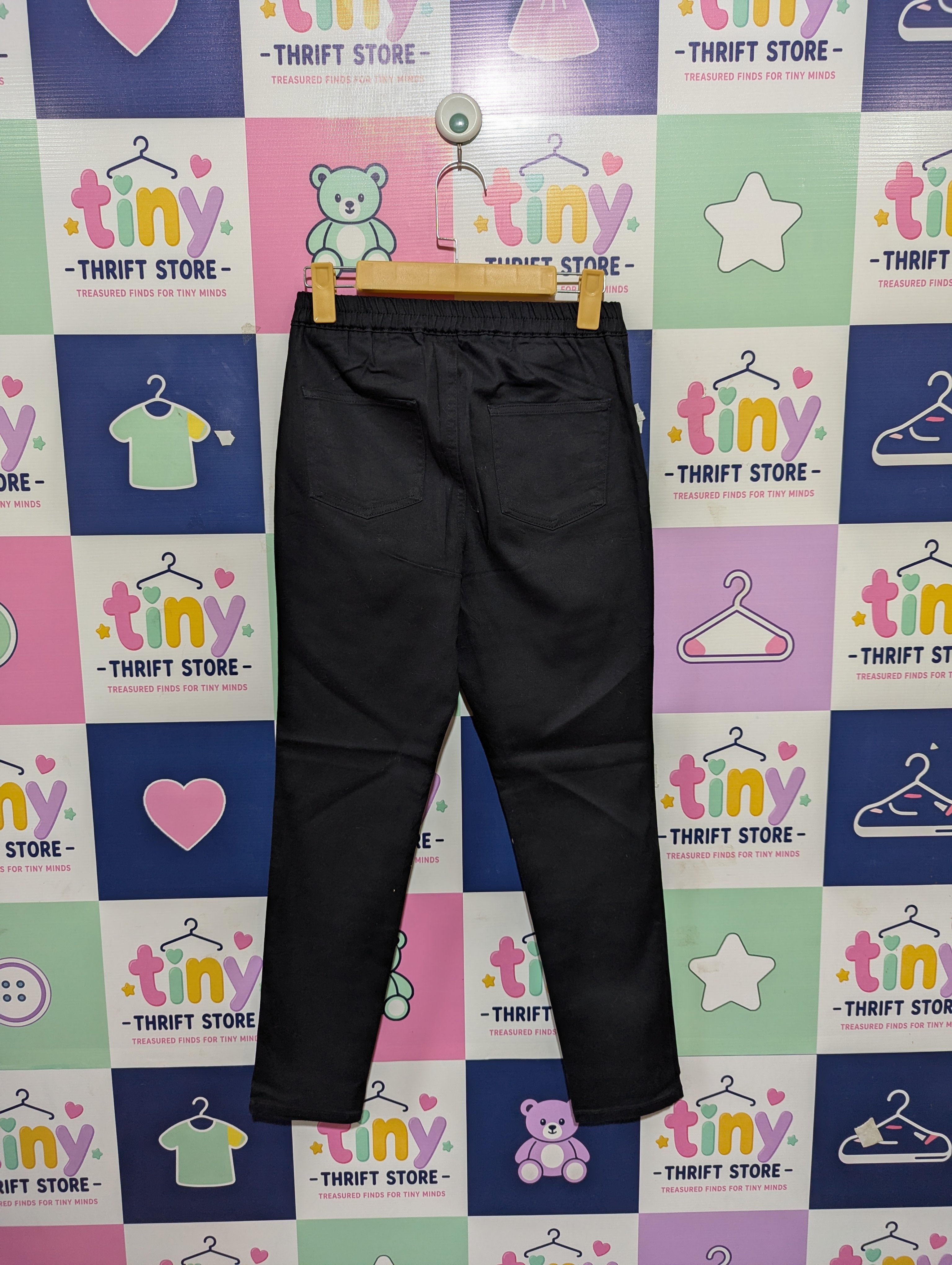 GU Girls Black Solid Stretch Legging Pants - Size M Estimated Age 13-14 Years AB1