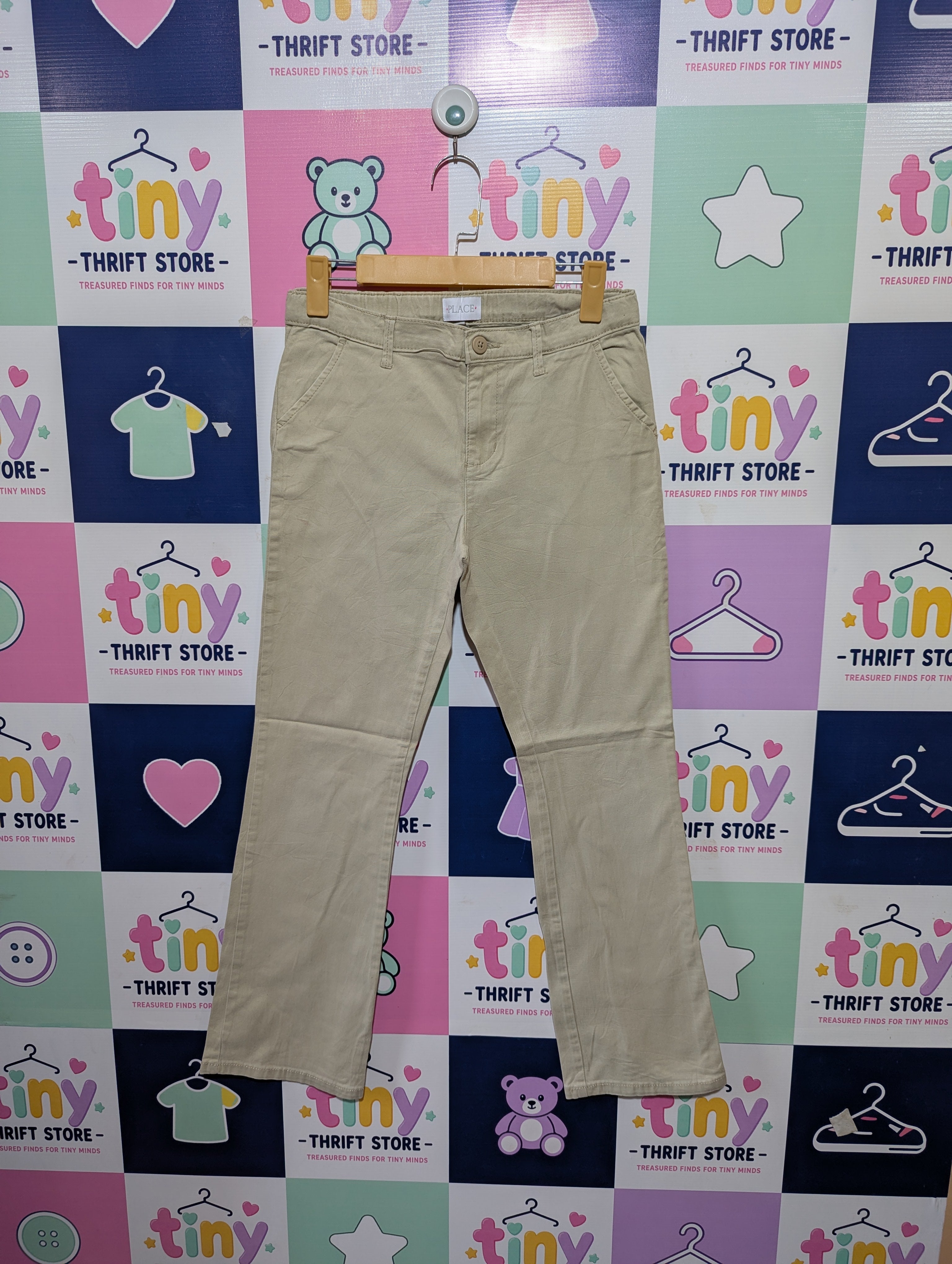 The Children's Place Girls Khaki Stretch Bootcut Chino Pants - Size 14 Estimated Age 13-14 Years AB1