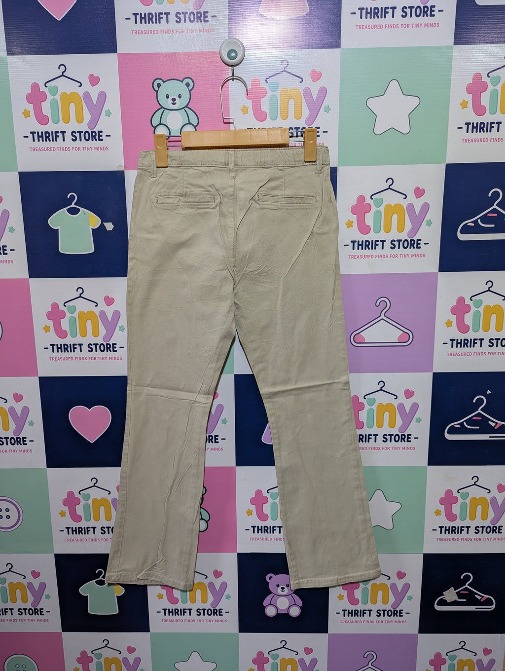 The Children's Place Girls Khaki Stretch Bootcut Chino Pants - Size 14 Estimated Age 13-14 Years AB1