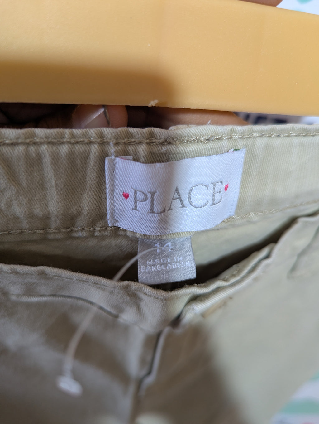 The Children's Place Girls Khaki Stretch Bootcut Chino Pants - Size 14 Estimated Age 13-14 Years AB1