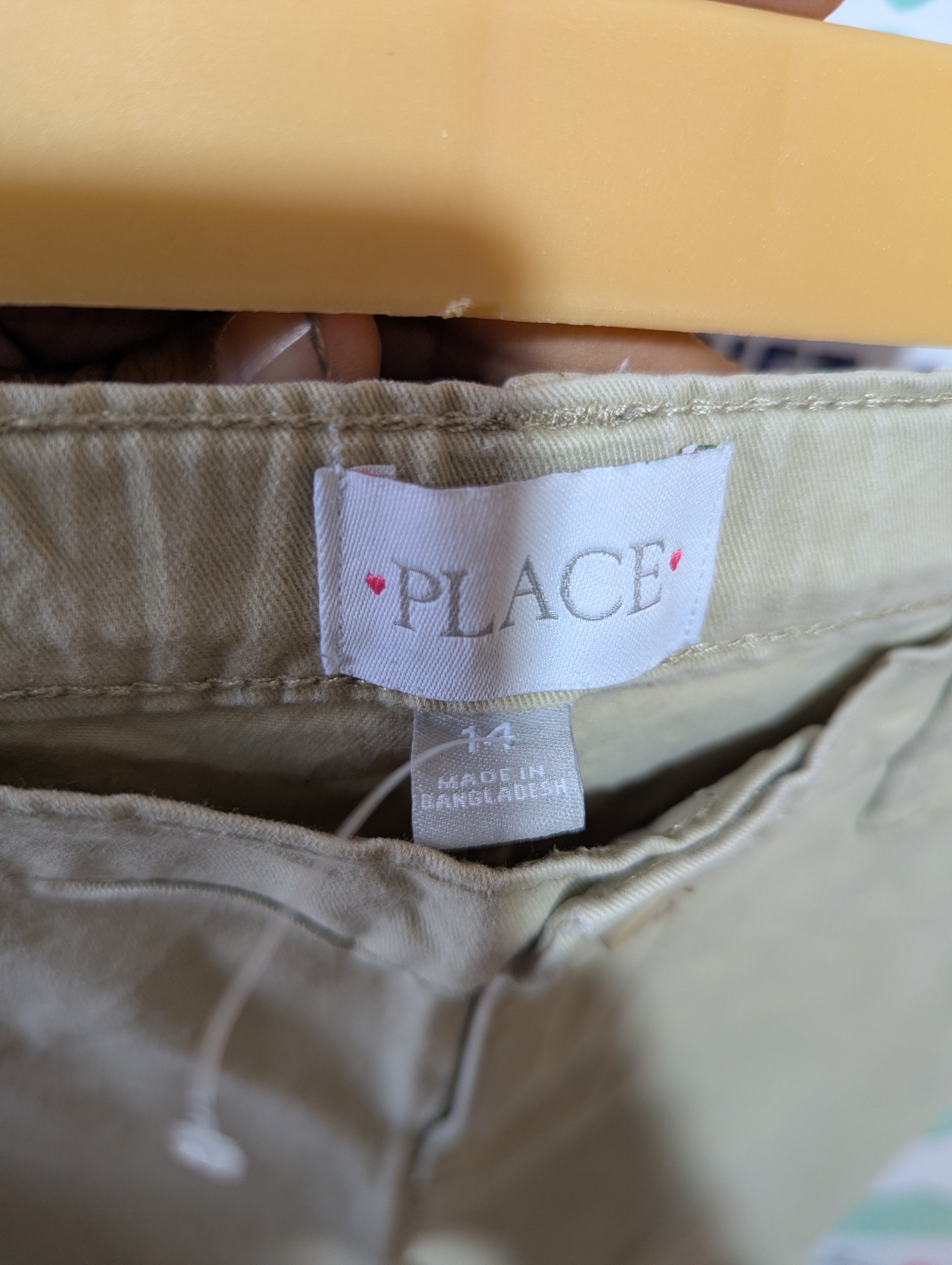 The Children's Place Girls Khaki Stretch Bootcut Chino Pants - Size 14 Estimated Age 13-14 Years AB1