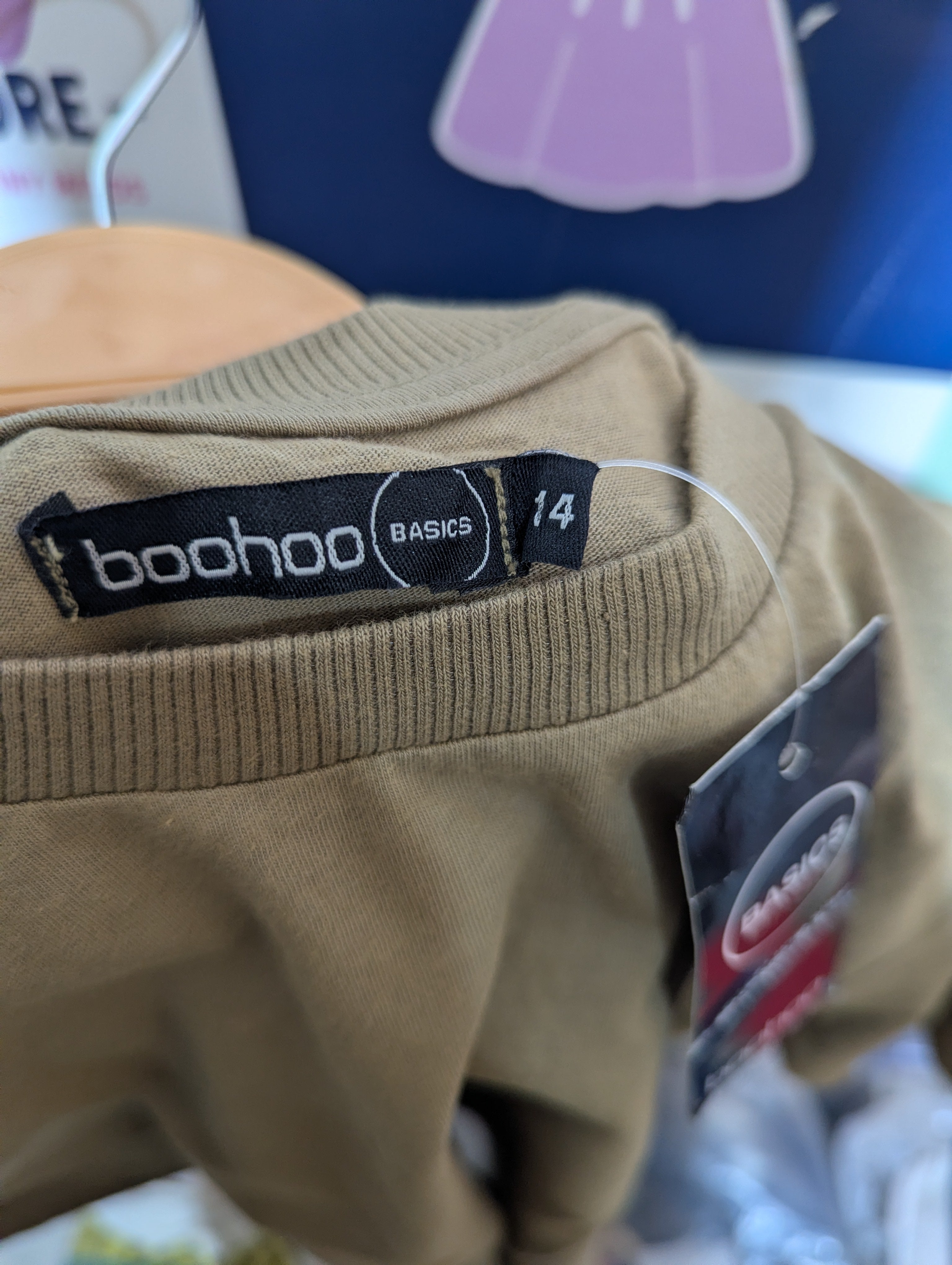 Boohoo BASICS Boys Khaki Brown Boxy Crew Neck T-Shirt - Size 14 (Estimated Age 14 Years) AB1