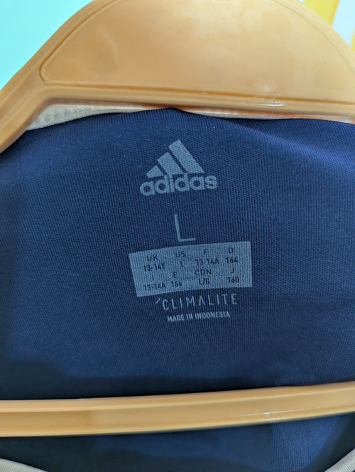 Adidas Boys Blue Climalite "Jericho" Soccer Jersey - Size L (Estimated Age 13-14 Years) AB1