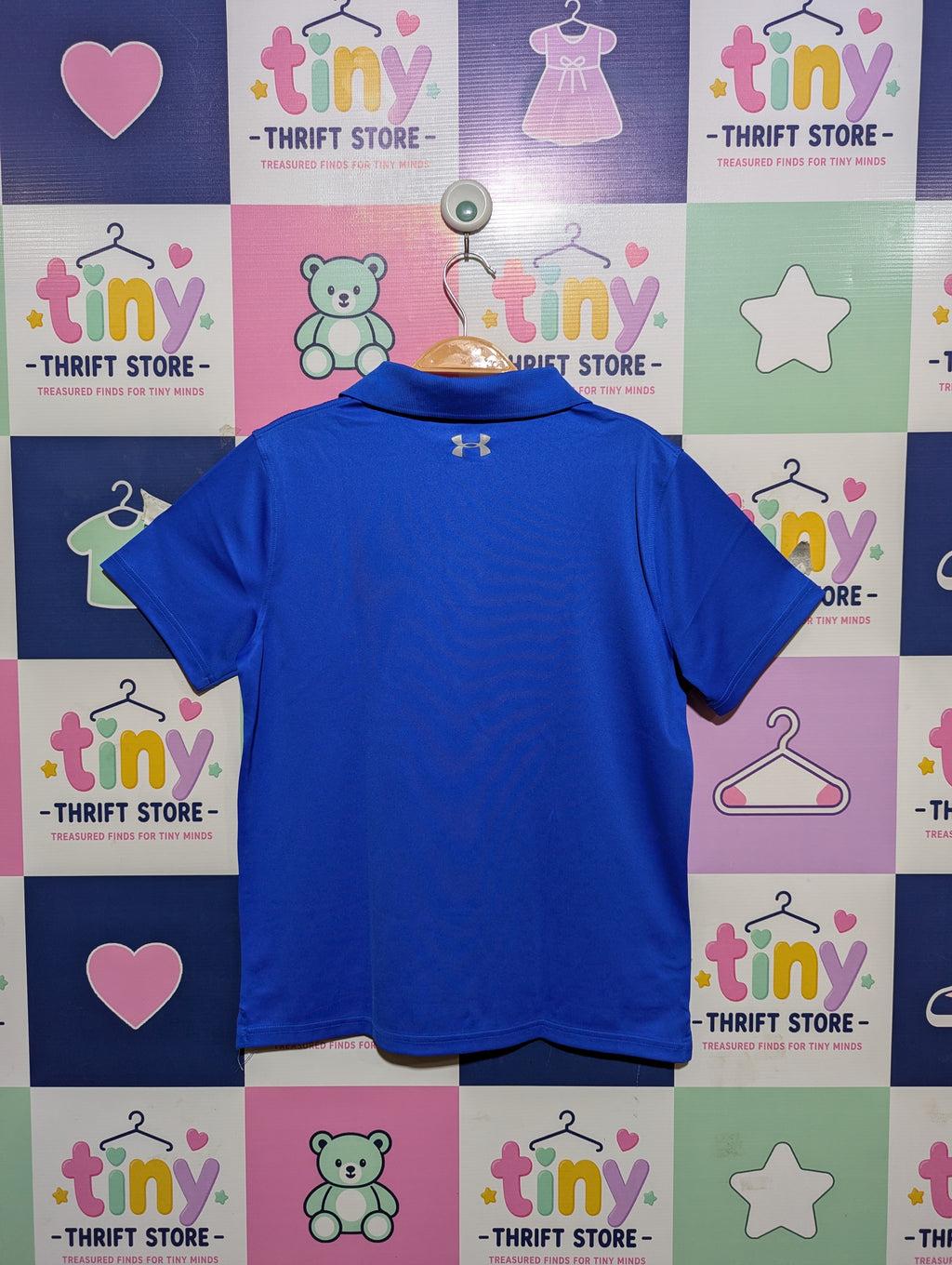 Under Armour Boys Royal Blue "HeatGear" Short-Sleeve Polo Shirt - Size YLG Estimated Age 13 - 14 Years AB1
