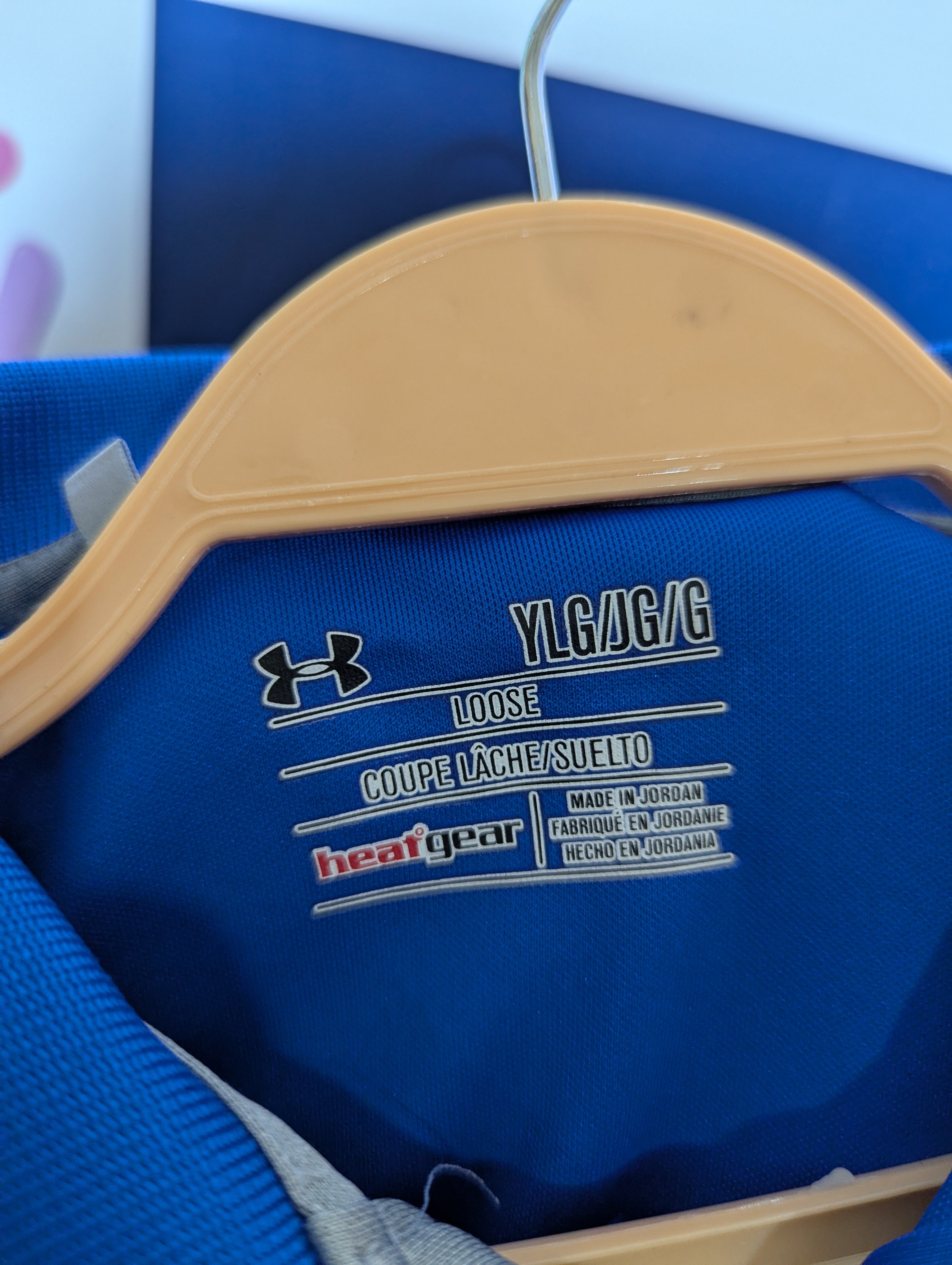 Under Armour Boys Royal Blue "HeatGear" Short-Sleeve Polo Shirt - Size YLG Estimated Age 13 - 14 Years AB1