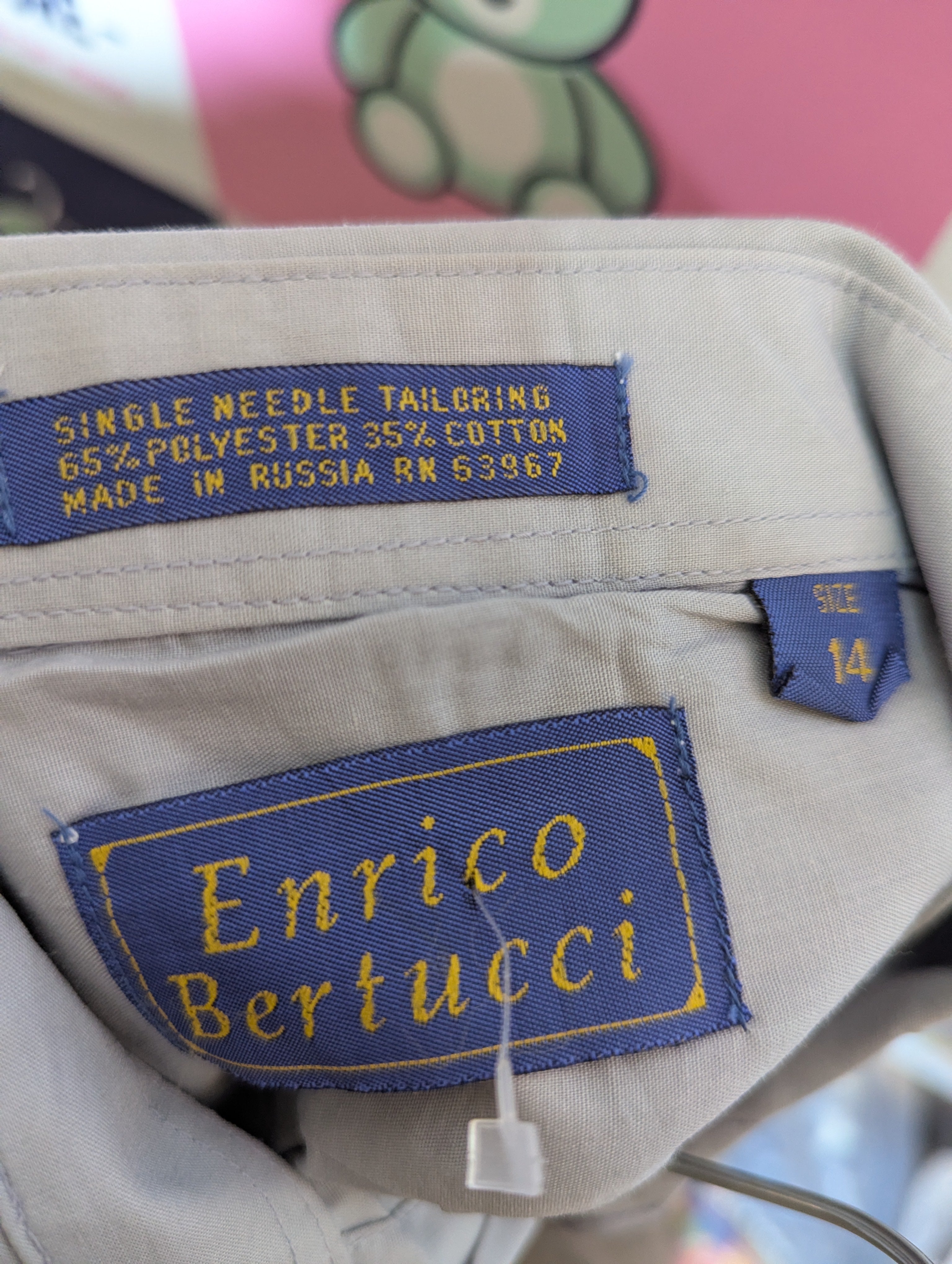 Enrico Bertucci Boys Soft Grey Short Sleeve Button-Down Dress Shirt - Size Estimated Age 13-14 Years AB1