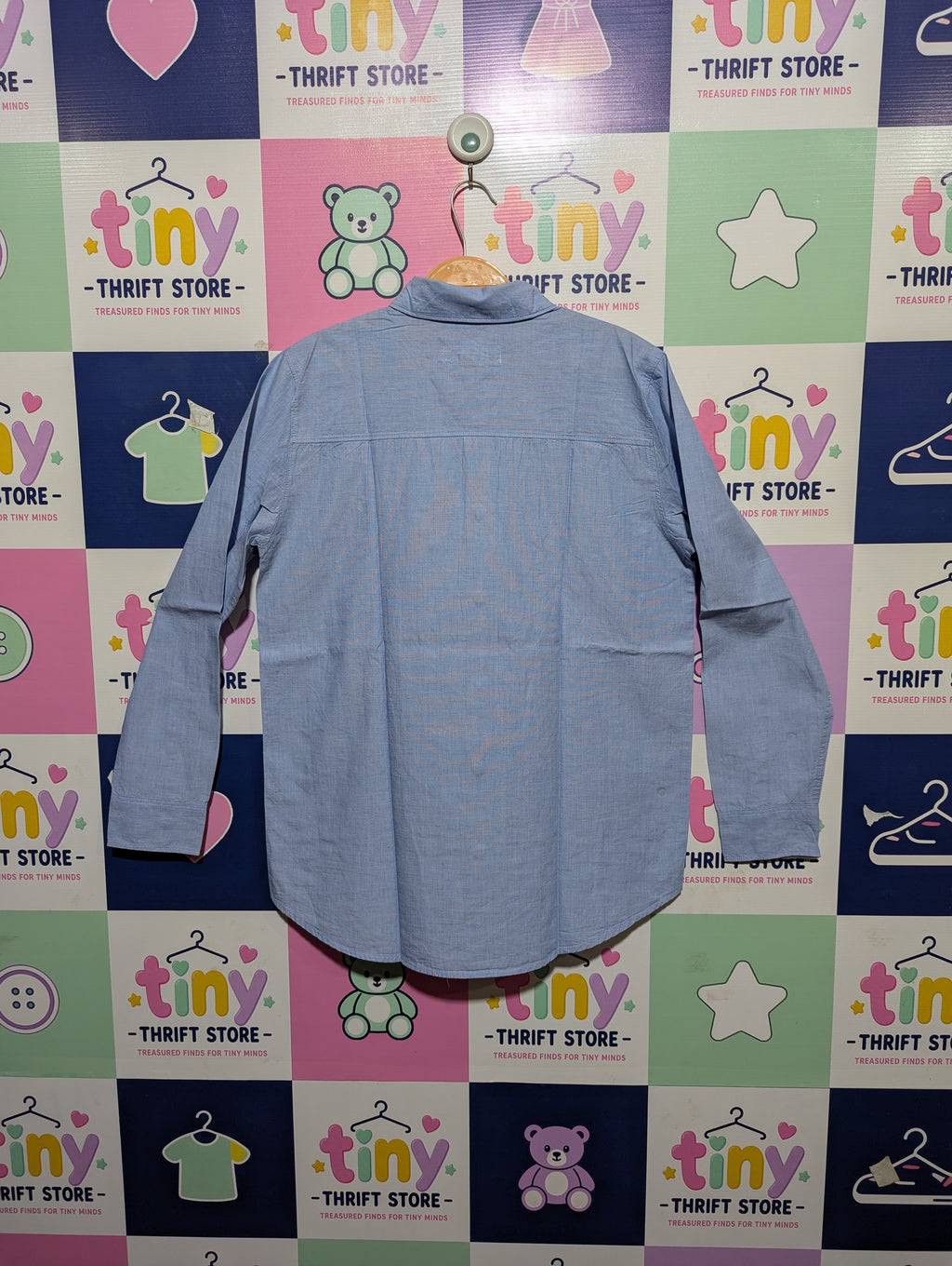 L.O.G.G. Label of Graded Goods Boys Light Blue Long Sleeve Button-Down Shirt - Size Estimated Age 13-14 Years AB1