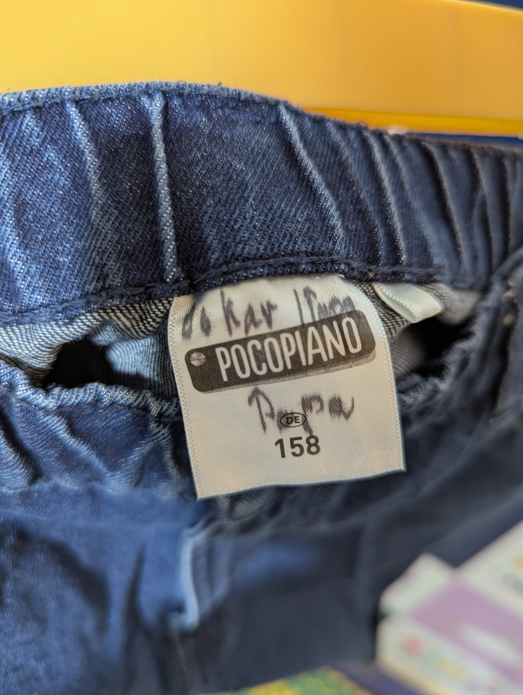 Pocopiano Boys Comfort Elastic Waist Denim Shorts - Size 158 Estimated Age 12-13 Years AB1