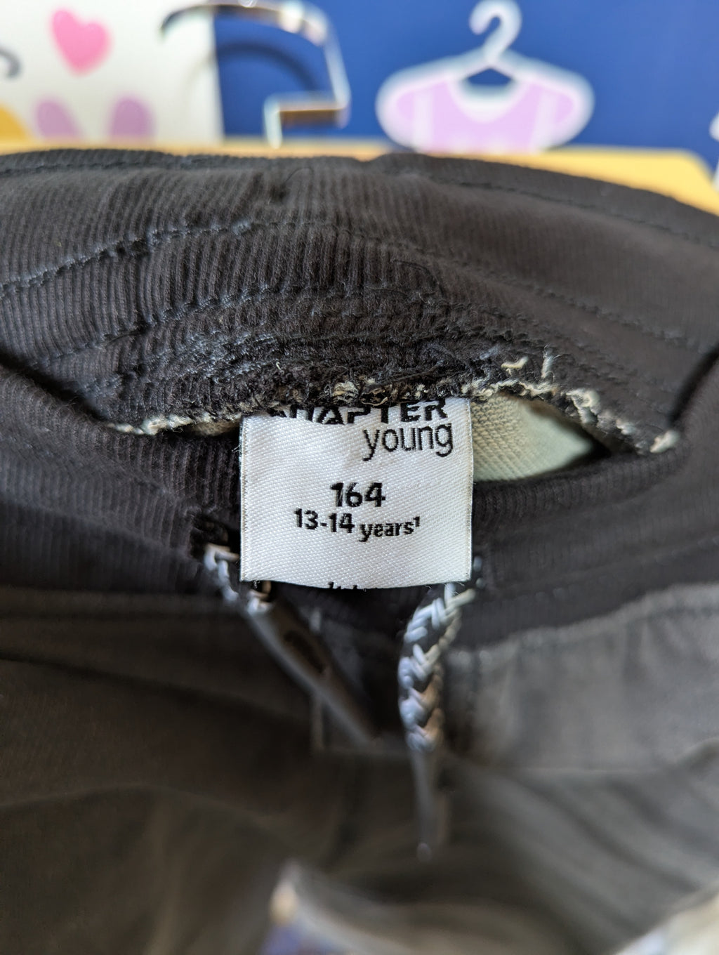 Chapter Young Boys Washed Black Knit-Waist Denim Shorts - Size 164 Estimated Age 13-14 Years AB1