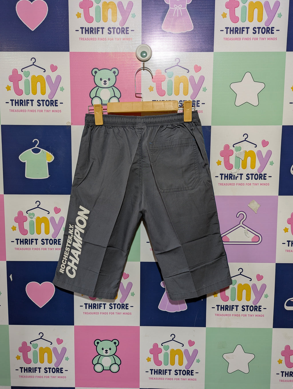 Champion Boys Steel Grey Athletic Activewear Capri Shorts - Size 160 Estimated Age 13-14 Years AB1