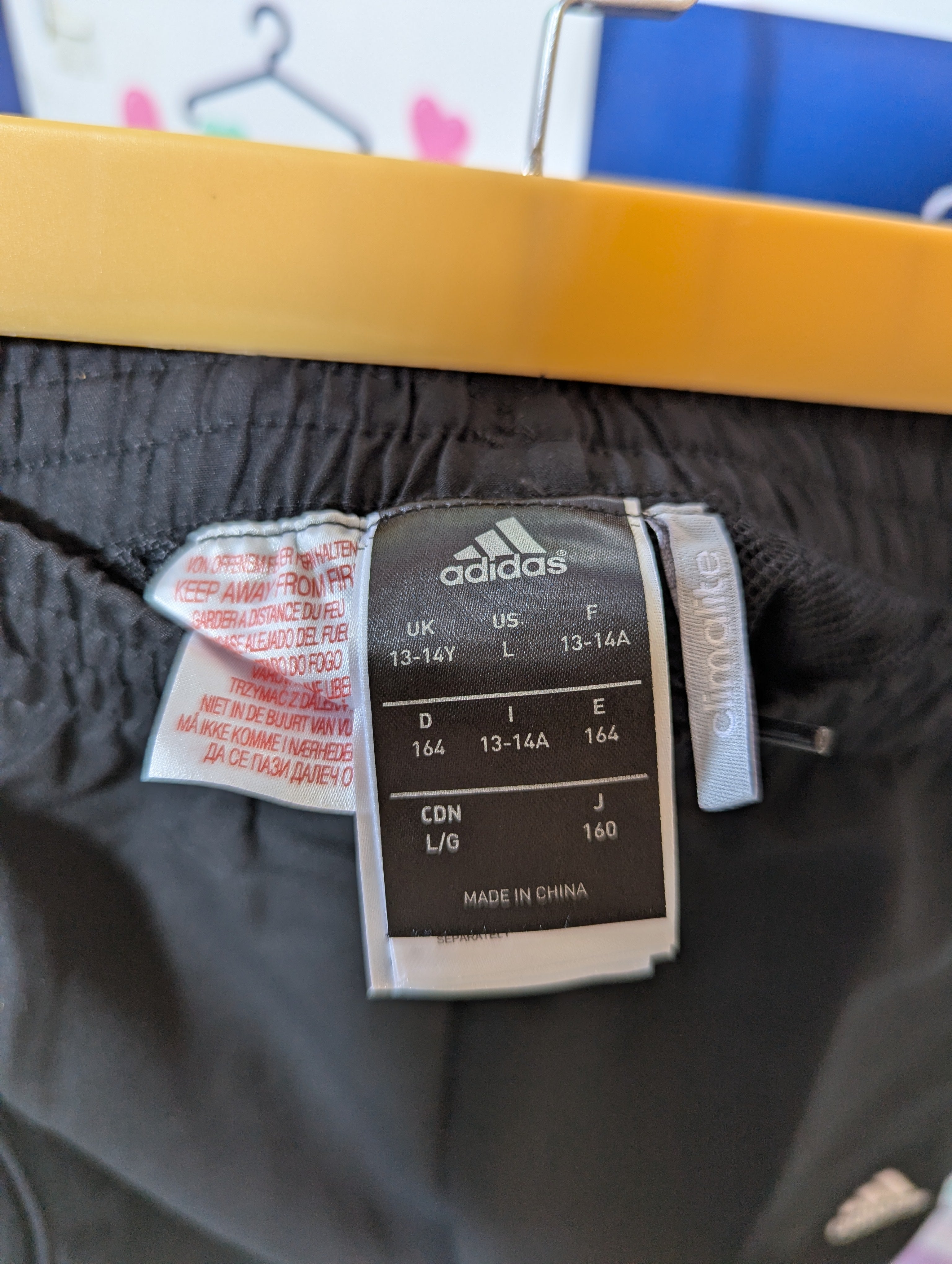 Adidas Boys Black "Climalite" Athletic Training Shorts - Size Estimated Age 13-14 Years AB1