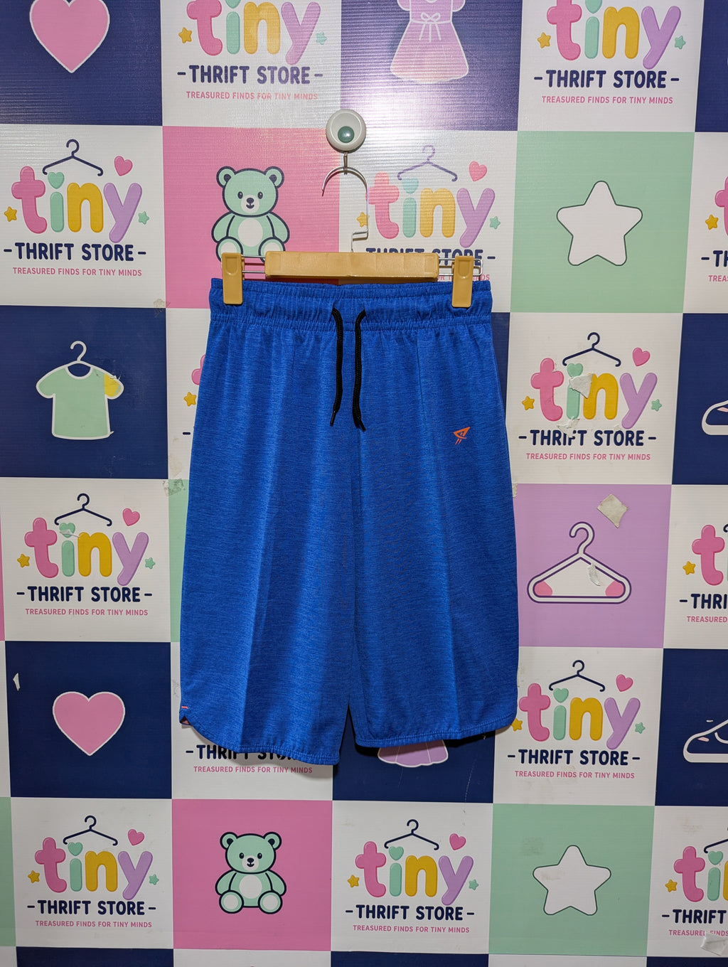 F&F Active Boys Royal Blue Heather Sport Training Shorts - Size Estimated Age 13-14 Years AB1