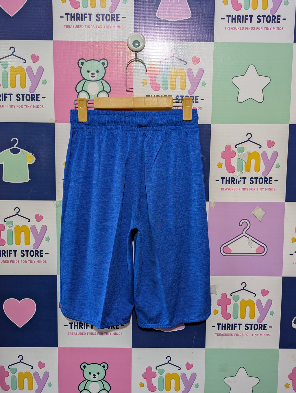 F&F Active Boys Royal Blue Heather Sport Training Shorts - Size Estimated Age 13-14 Years AB1
