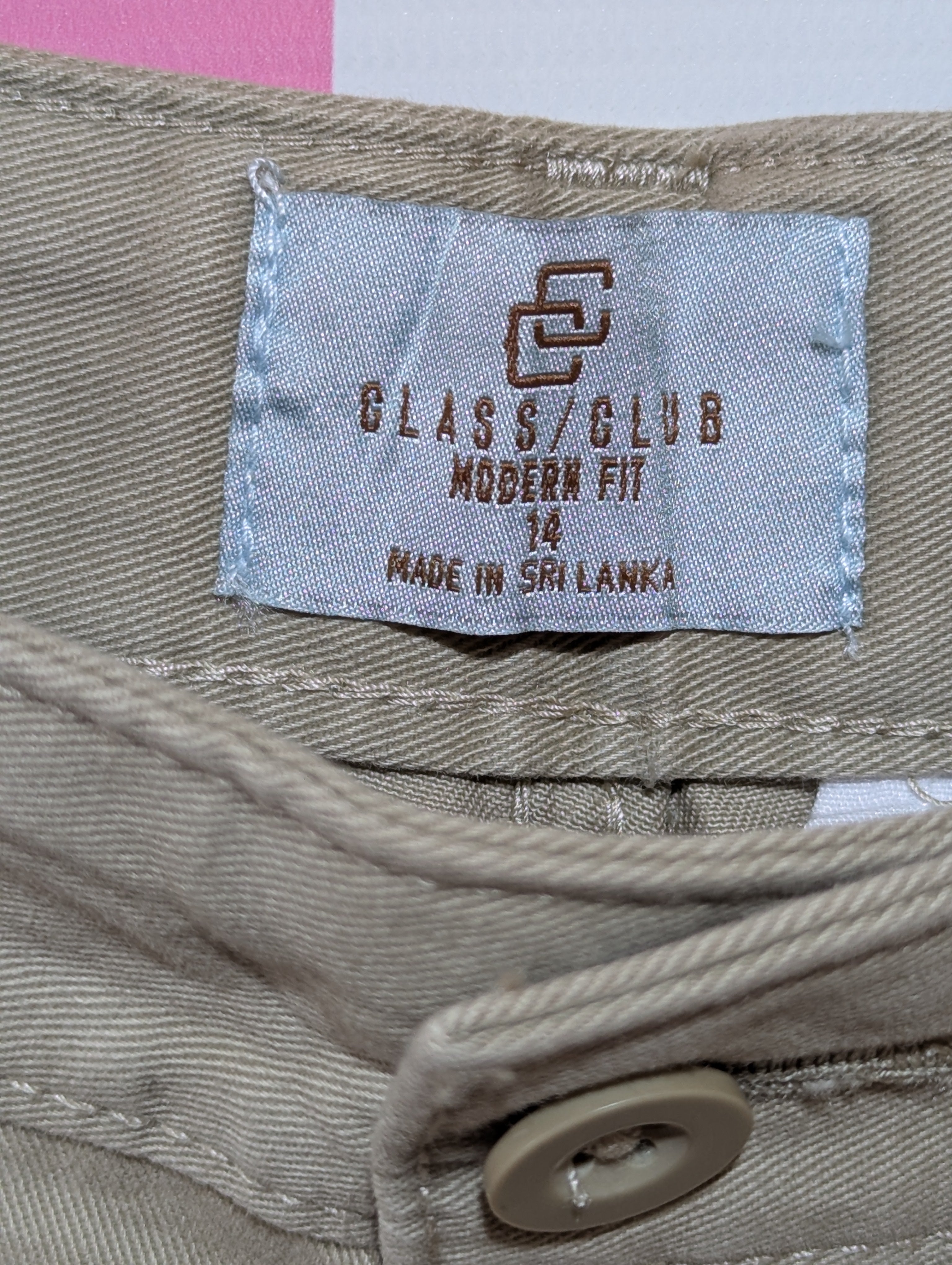 Class Club Boys Khaki Chino Shorts "Modern Fit" - Size Tag 14 Estimated Age 14 Years AB1