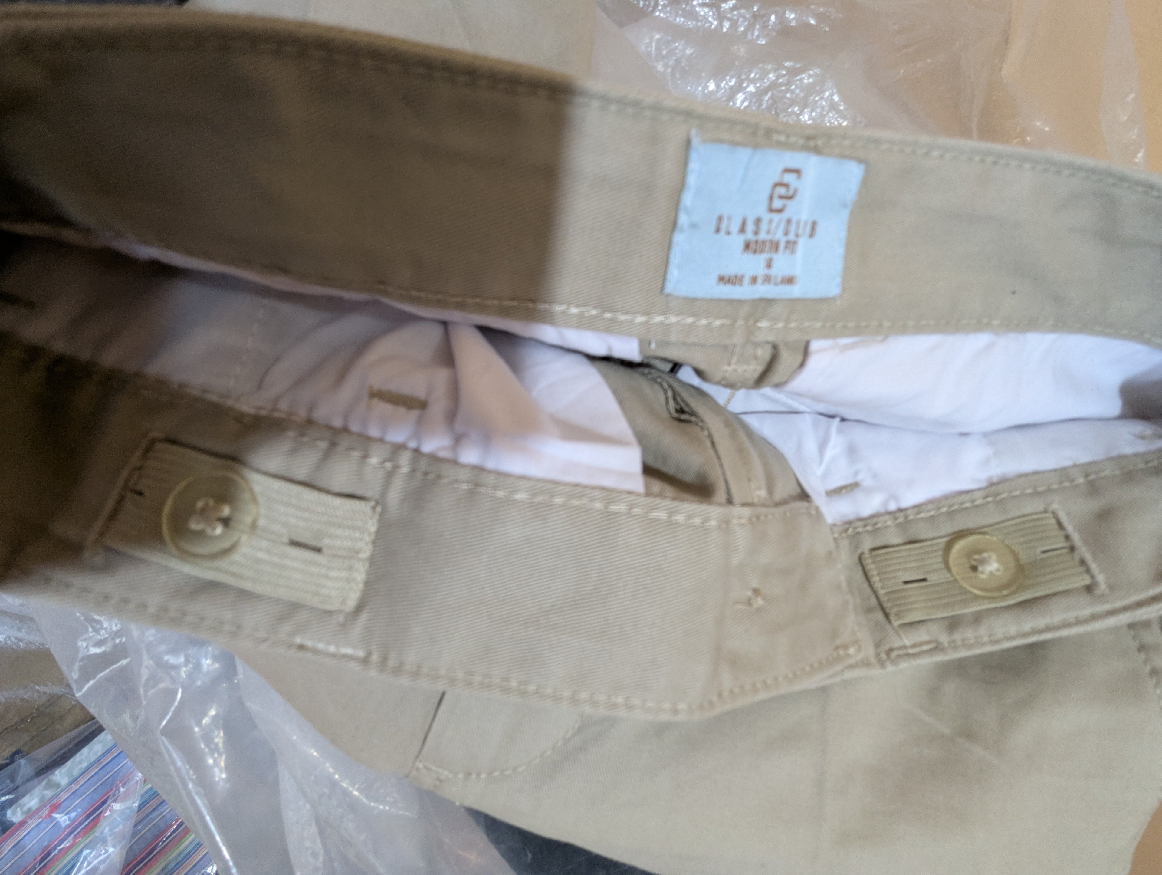 Class Club Boys Khaki Chino Shorts "Modern Fit" - Size Tag 14 Estimated Age 14 Years AB1