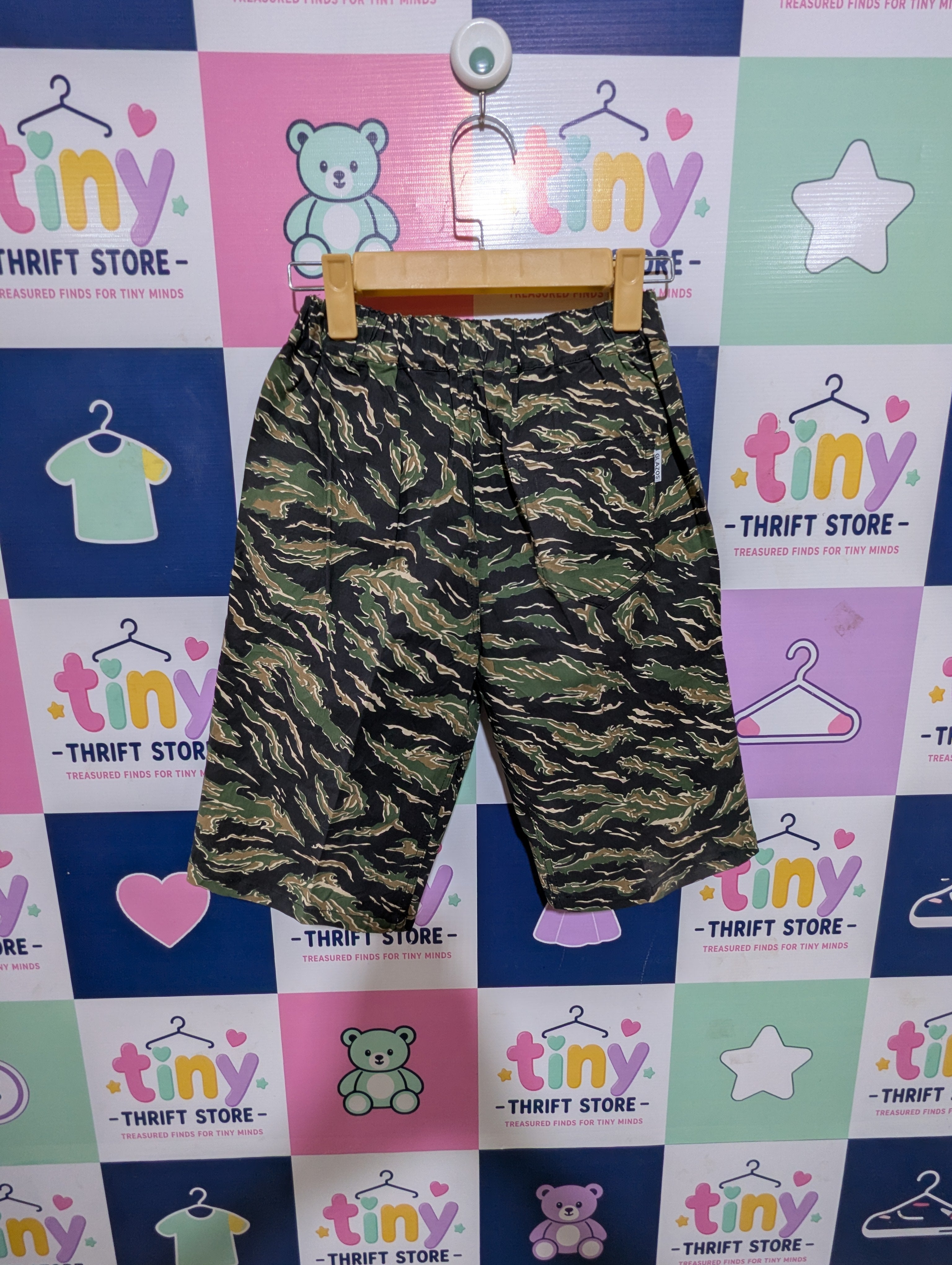 Glazos Boys Tiger Stripe Camouflage Cargo Shorts - Size 160 Estimated Age 13-14 Years AB1