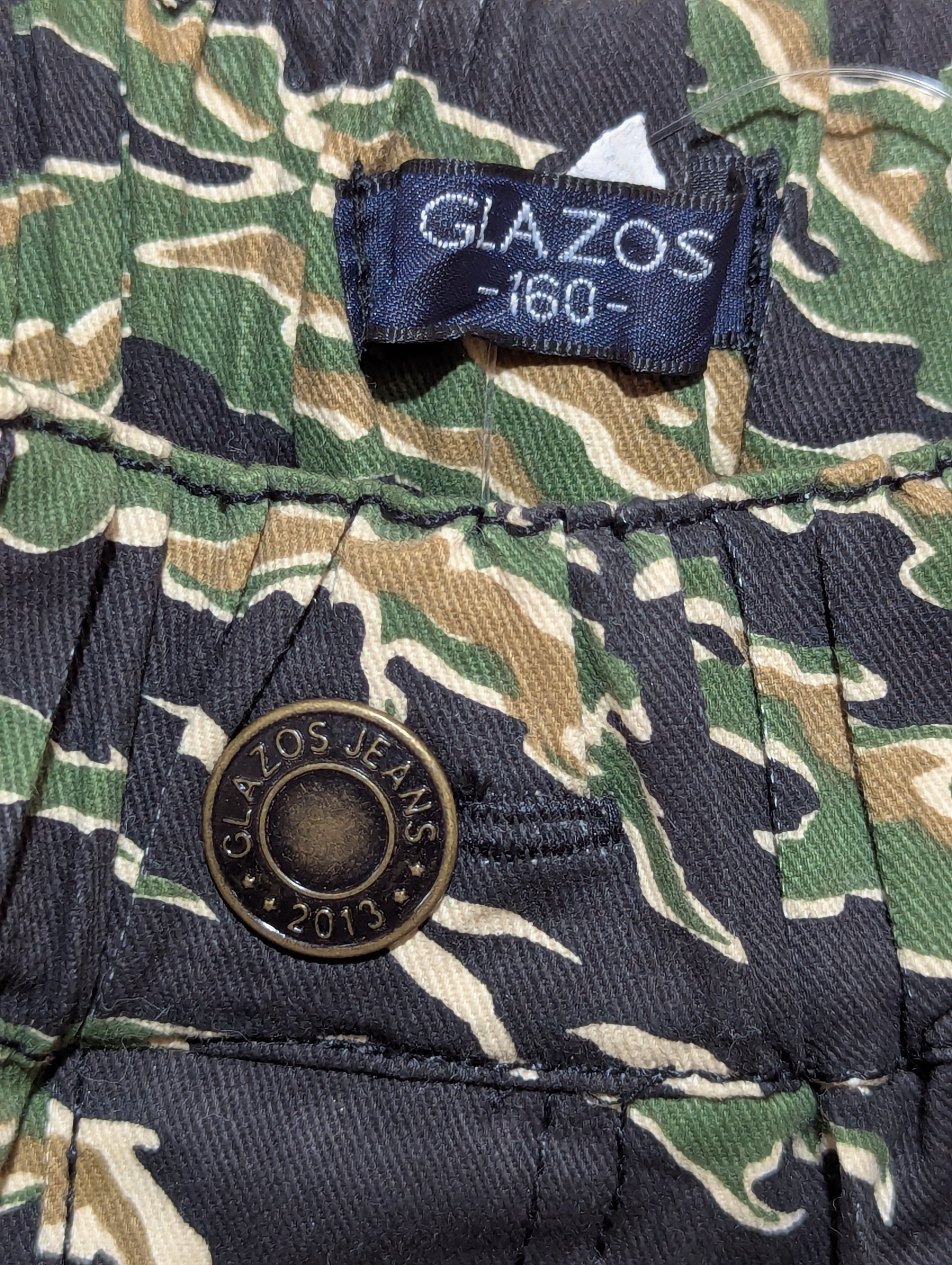 Glazos Boys Tiger Stripe Camouflage Cargo Shorts - Size 160 Estimated Age 13-14 Years AB1