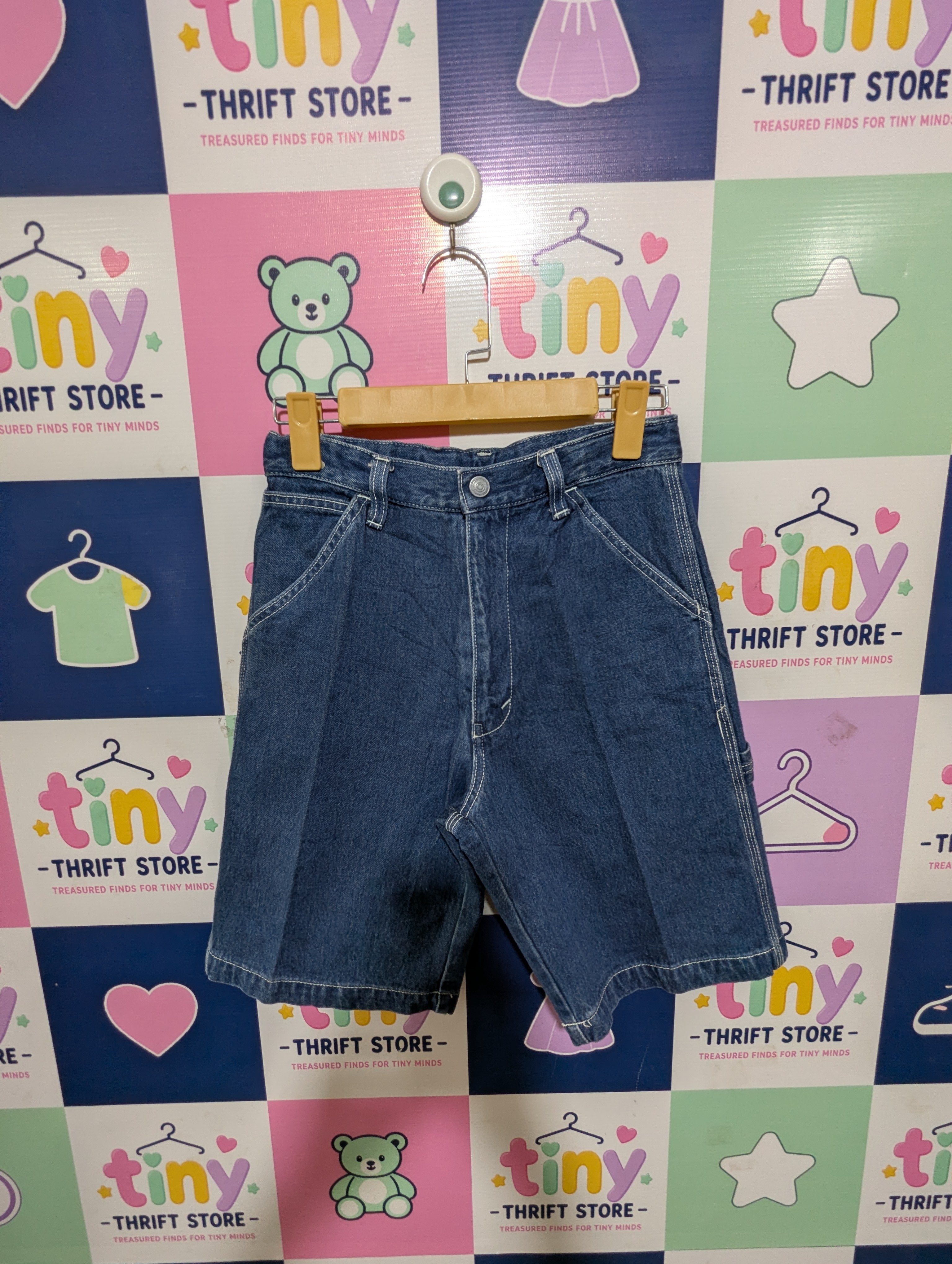 Bobson Boys Medium Wash Denim Carpenter Utility Shorts - Size 150 Estimated Age 11-12 Years AB1